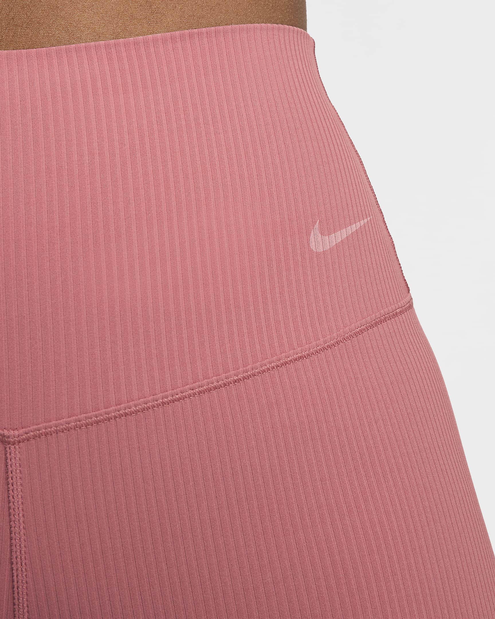 Nike Zenvy Rib 7/8-Leggings mit sanftem Halt und hohem Taillenbund für Damen - Canyon Pink/Schwarz