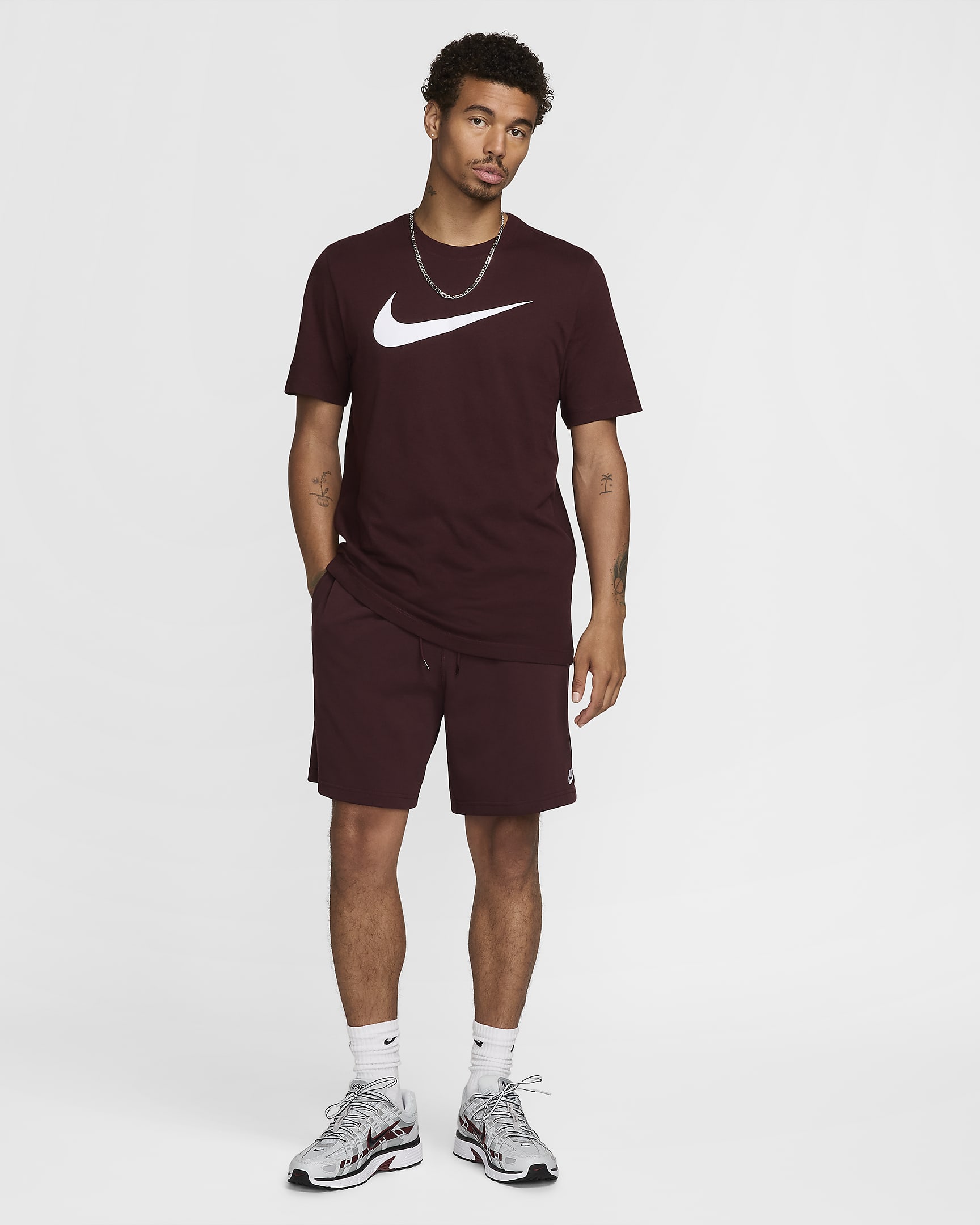 Nike Sportswear Swoosh Men's T-Shirt - Burgundy Crush