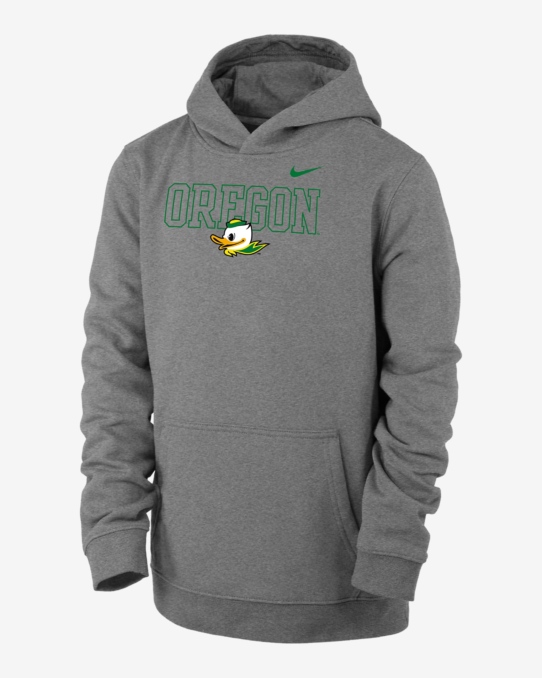 Oregon Club Fleece Big Kids' (Boys') Nike College Hoodie - Dark Grey Heather