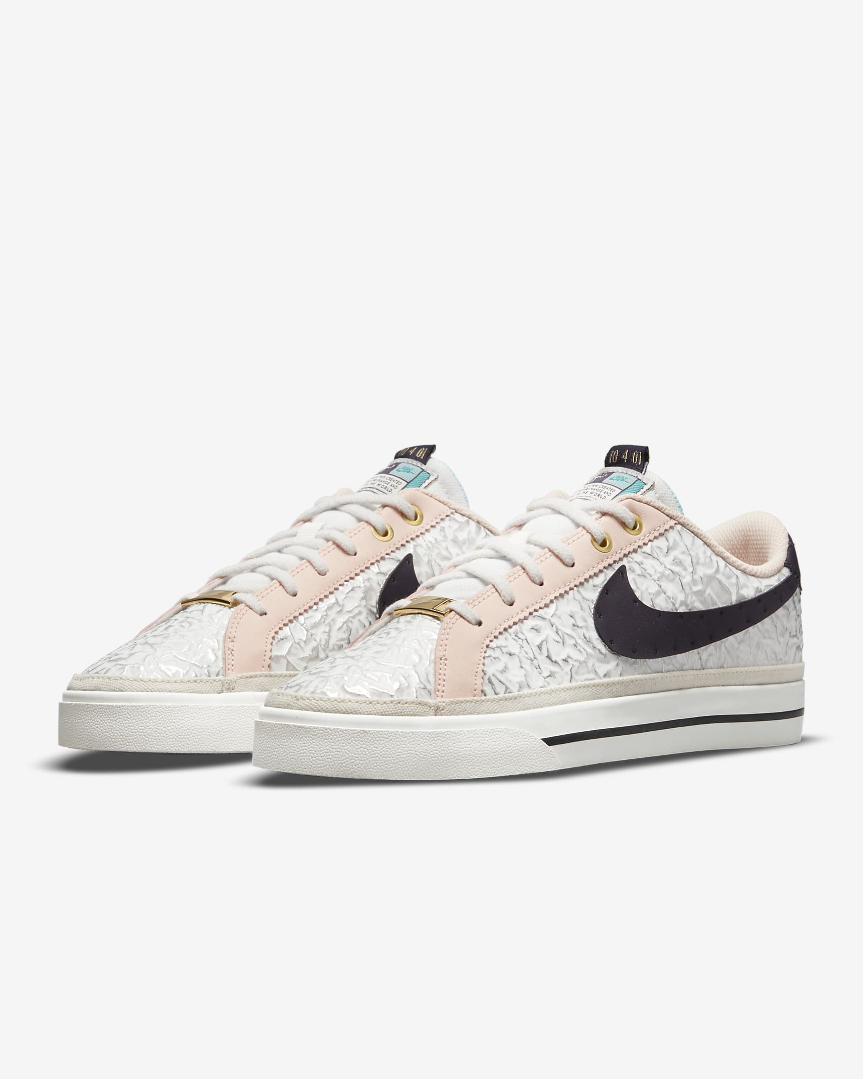 Nike Court Legacy Serena Williams Design Crew 女鞋 - Summit White/Pale Coral/Metallic Gold/Cave Purple