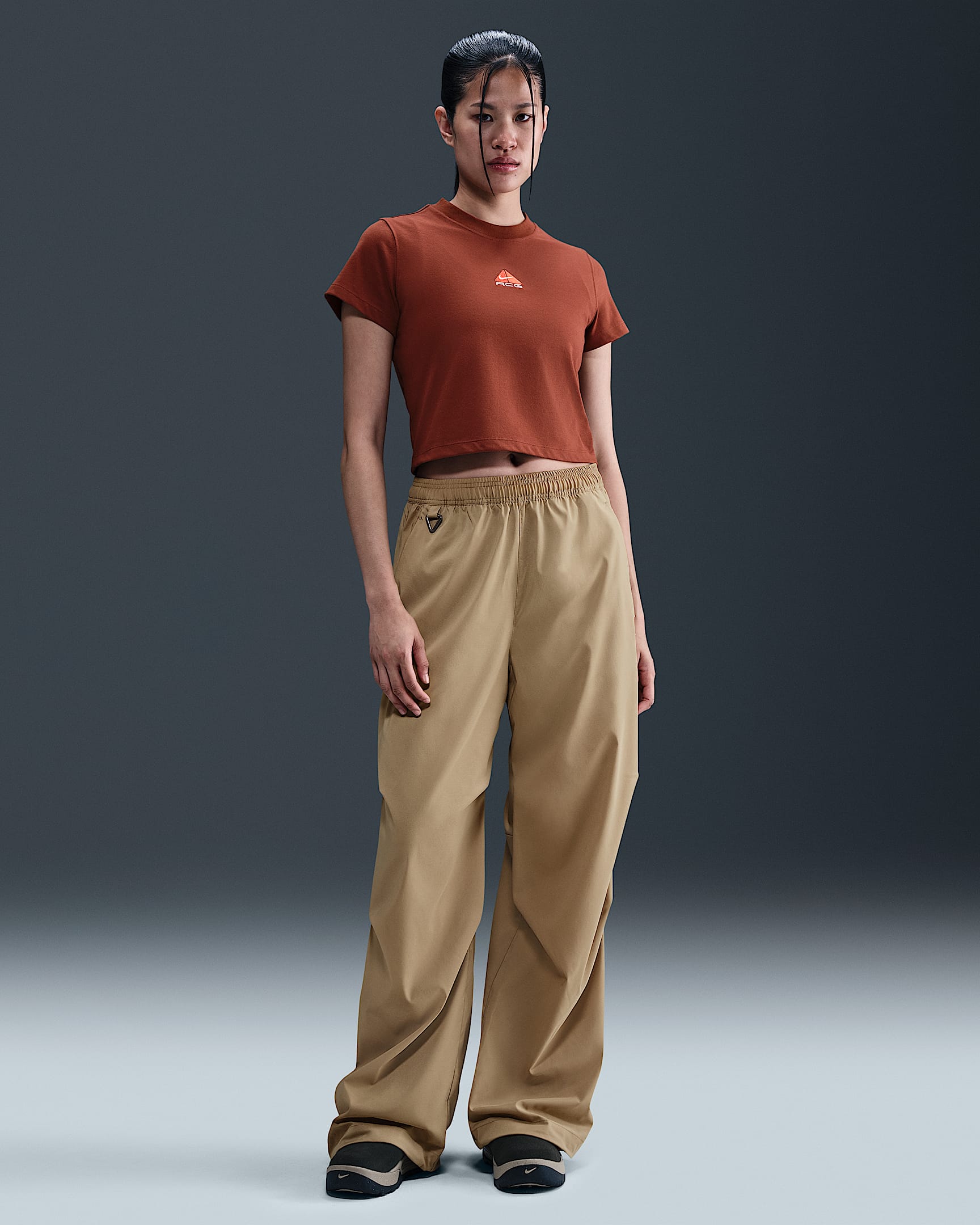 Nike ACG 'Activitorium' Women's High-Waisted UV Trousers - Parachute Beige/Light Khaki/Mosswood Brown/Summit White