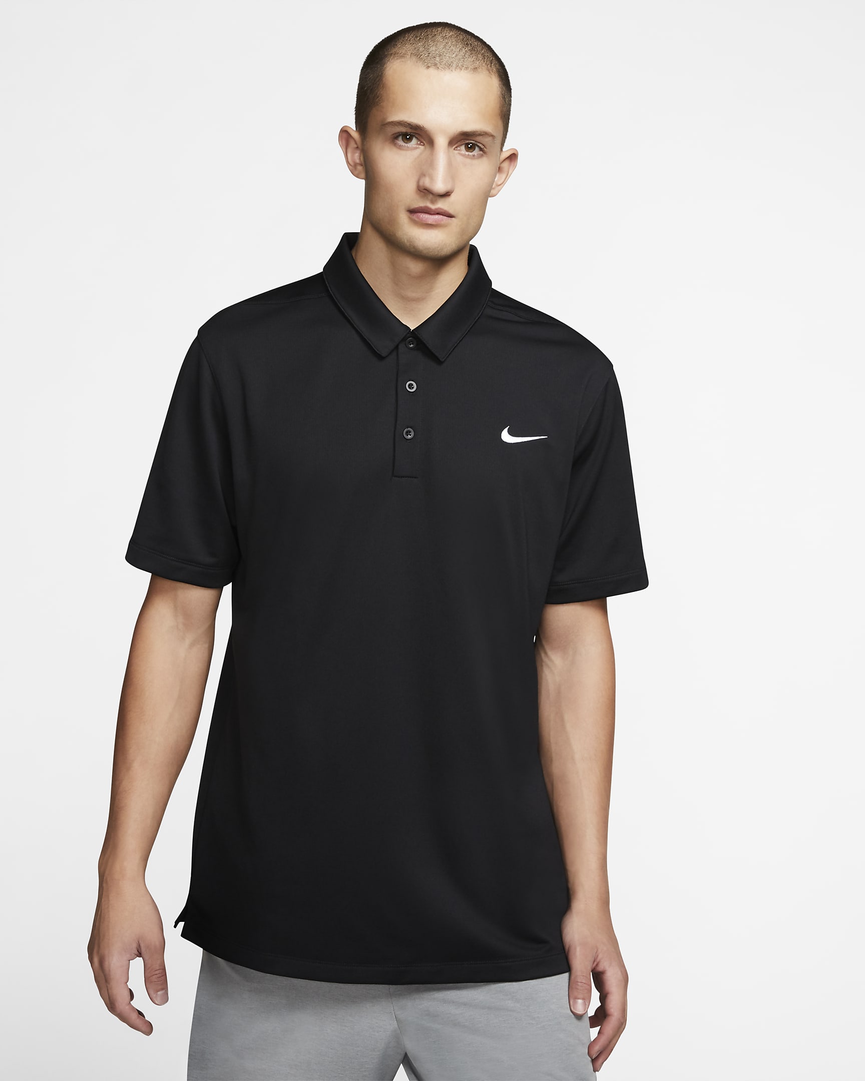 Nike Men's Football Polo - Black/Black/White