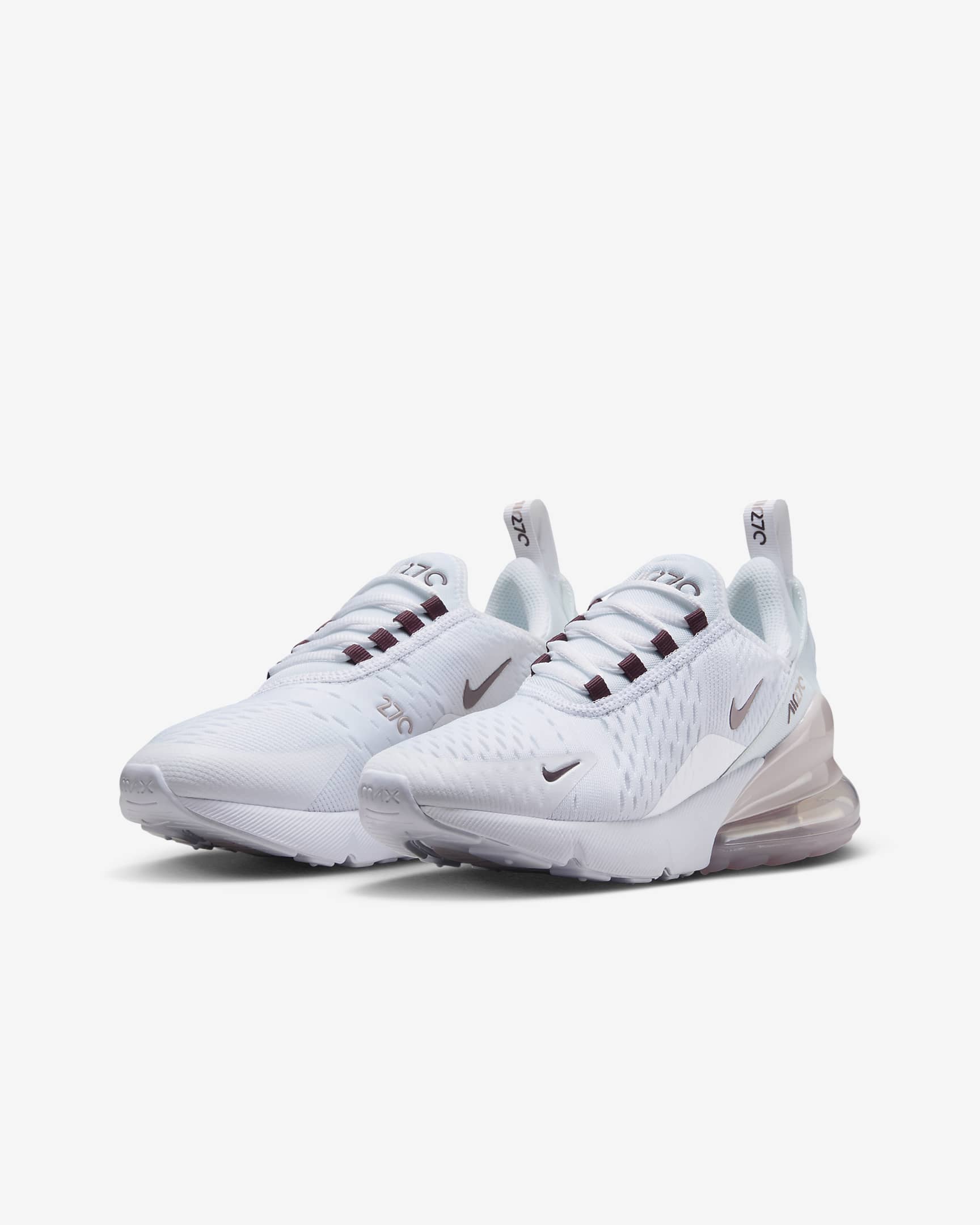 Nike Air Max 270 Schuh für ältere Kinder - Weiß/Platinum Violet/Burgundy Crush