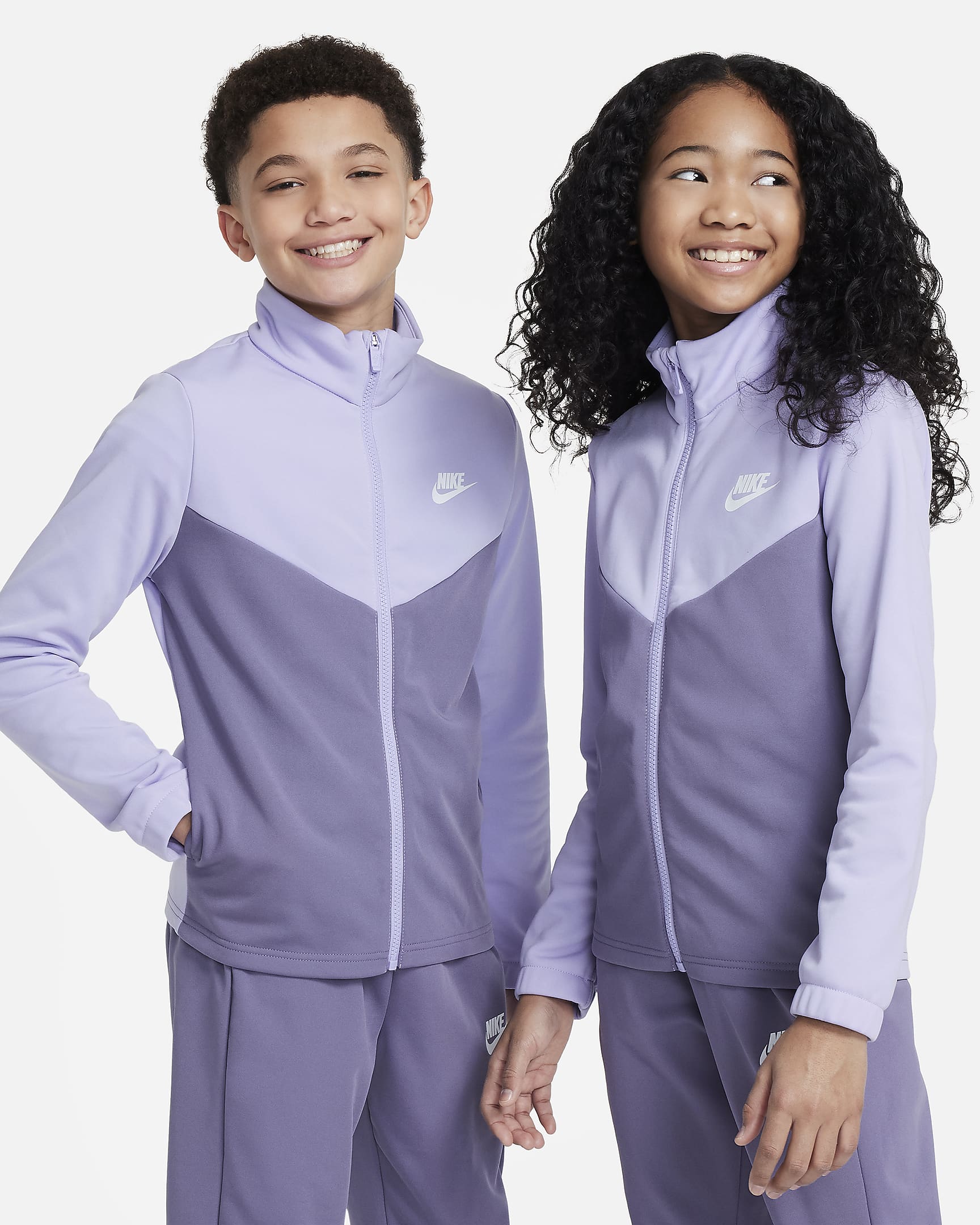 Conjunto de entrenamiento para niños talla grande Nike Sportswear - Hortensias/Alba/Blanco