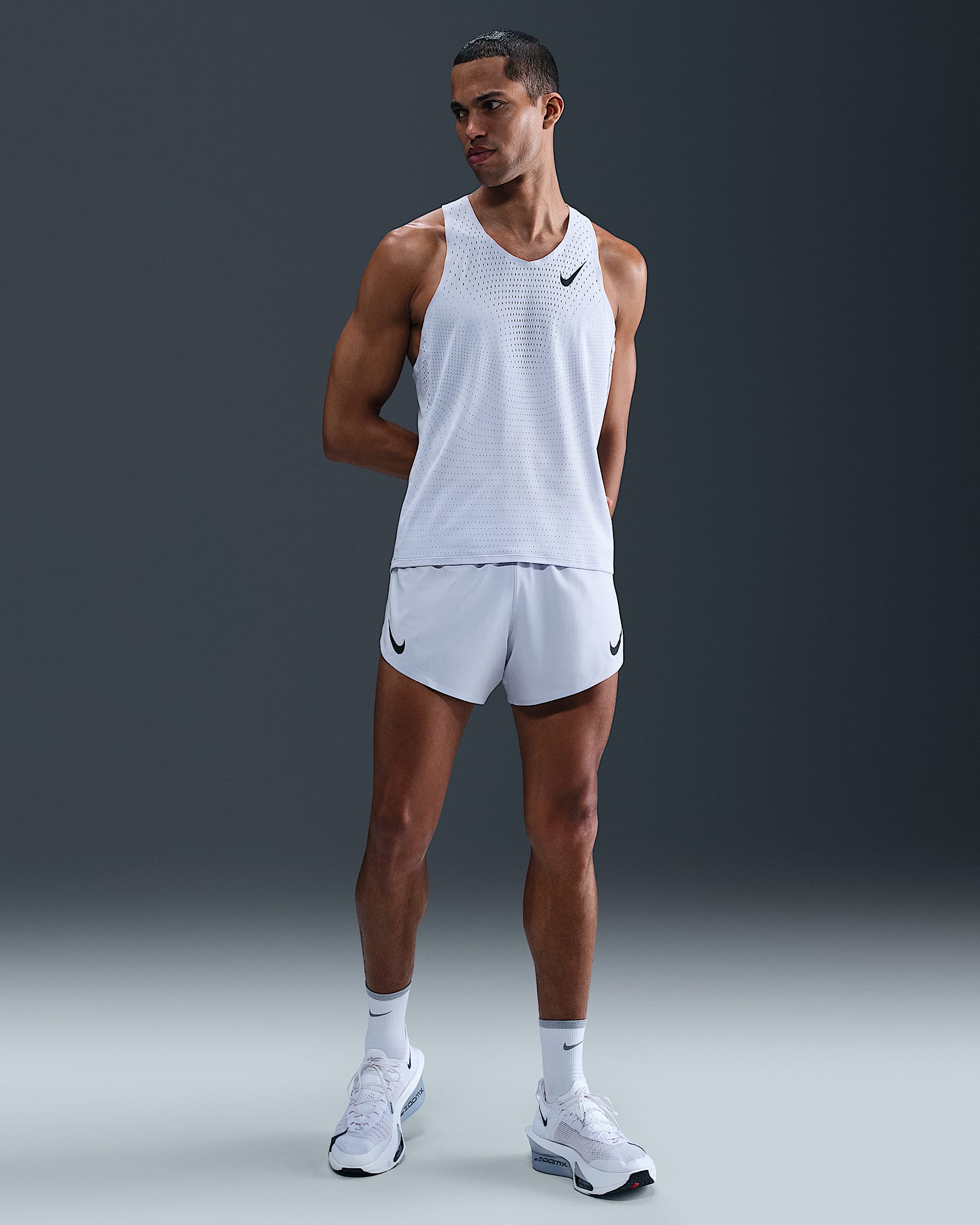 Nike AeroSwift Men's Dri-FIT ADV 4" Brief-Lined Running Shorts - Ghost/Black