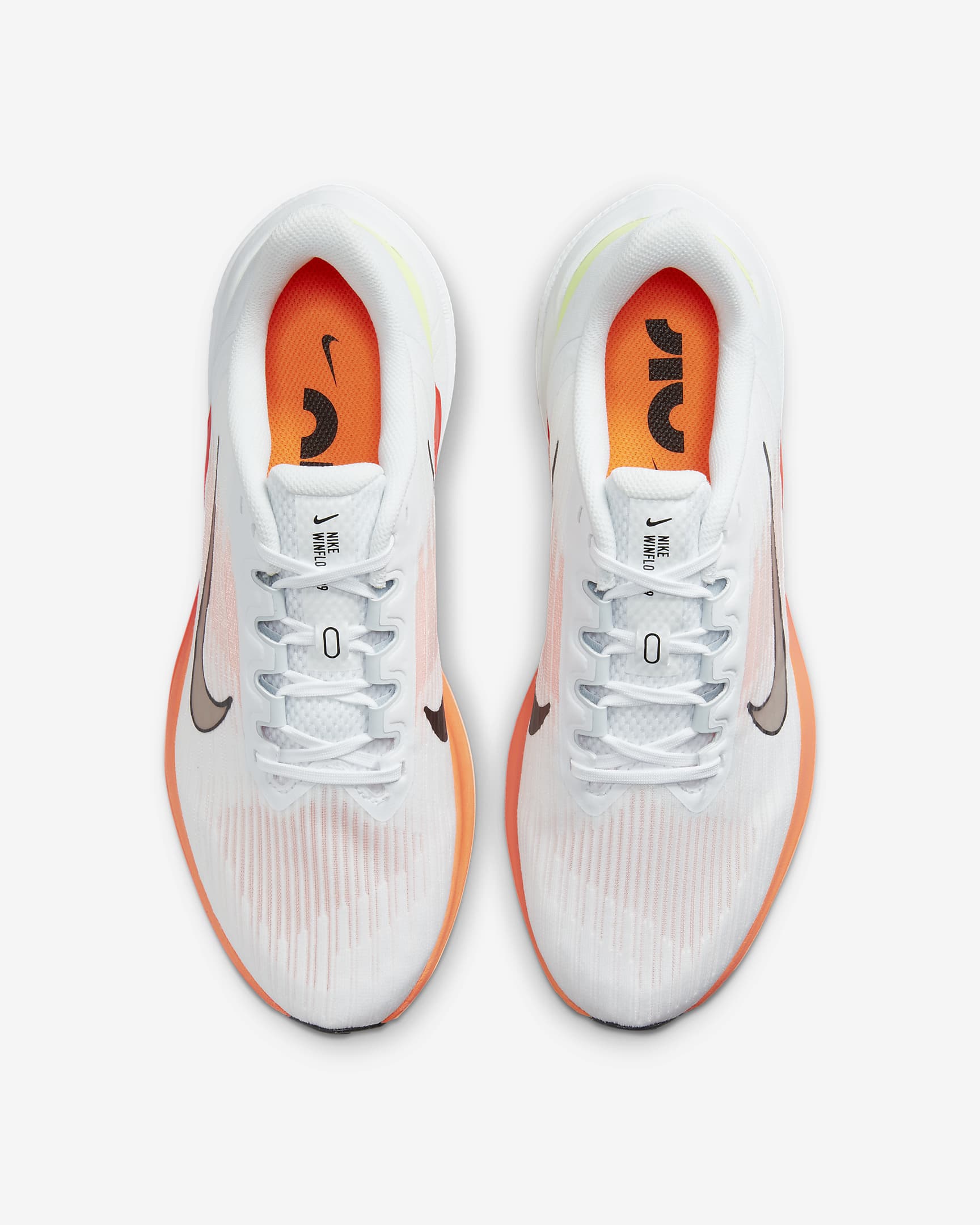 Nike Winflo 9 Men's Road Running Shoes - White/Total Orange/Bright Crimson/Black