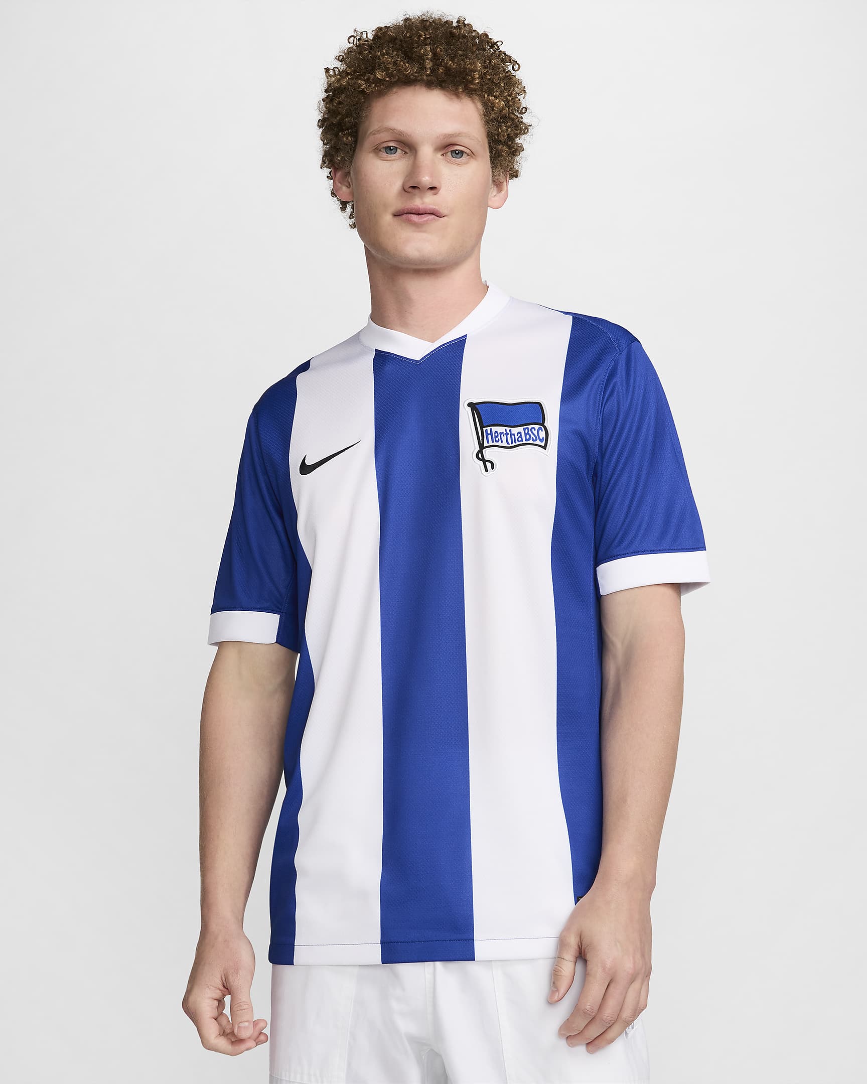 Hertha BSC 2024/25 Stadium Home Nike Replica Fußballtrikot mit Dri-FIT-Technologie für Herren - Old Royal/Weiß/Schwarz