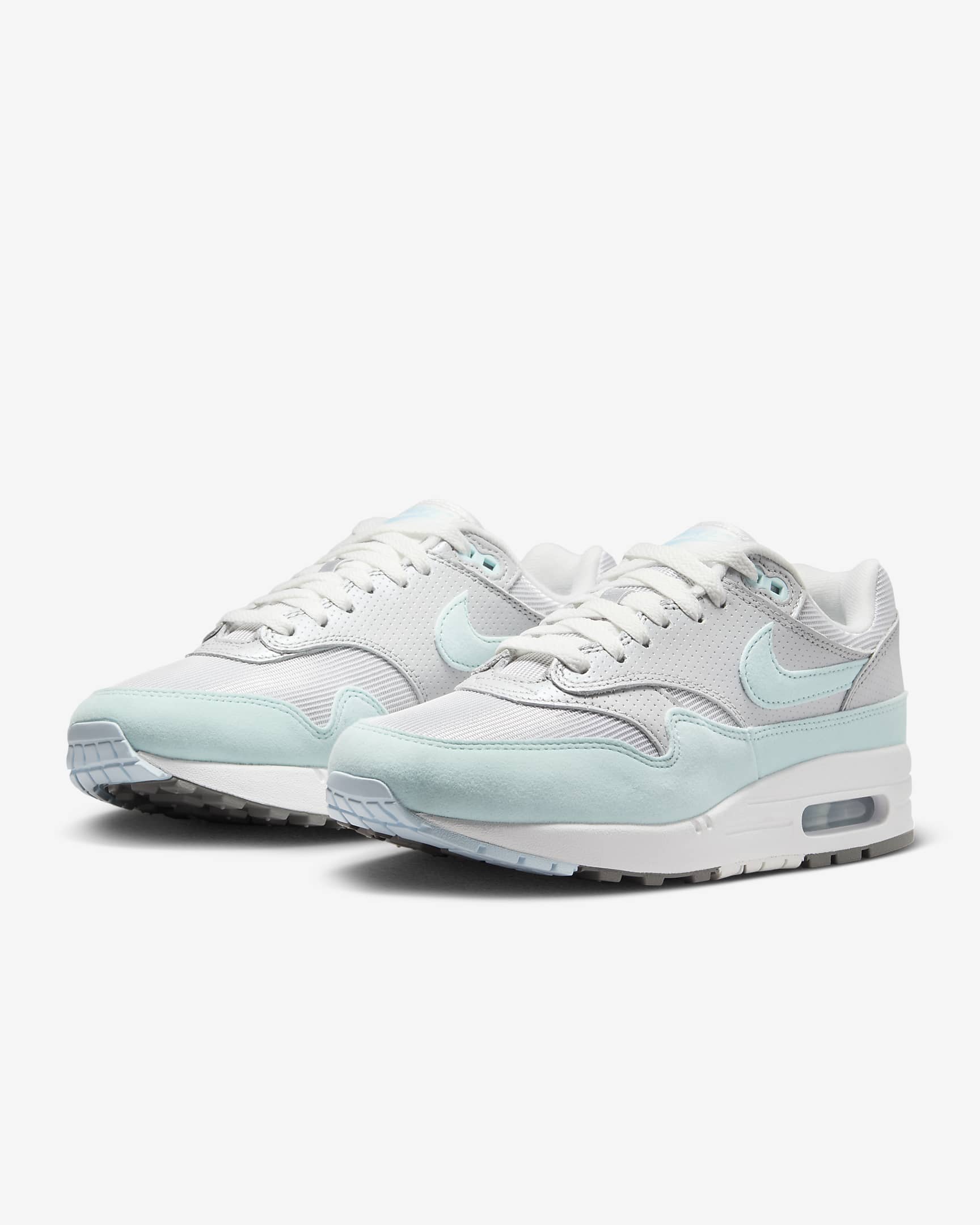 Nike Air Max 1 '87 damesko - Metallic Platinum/Flat Pewter/Summit White/Glacier Blue