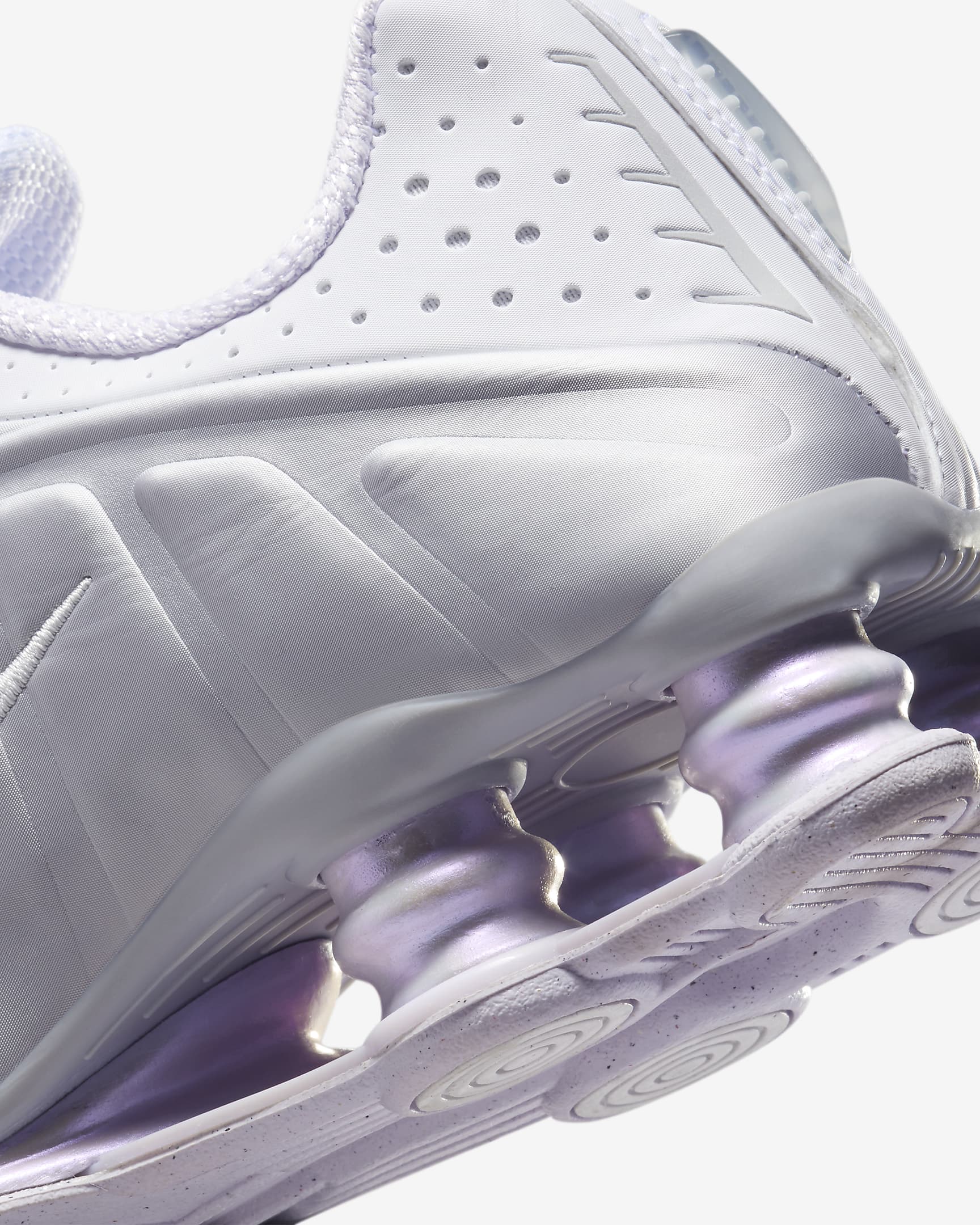 Nike Shox R4 Women's Shoes - White/Metallic Platinum/Platinum Tint/Barely Grape