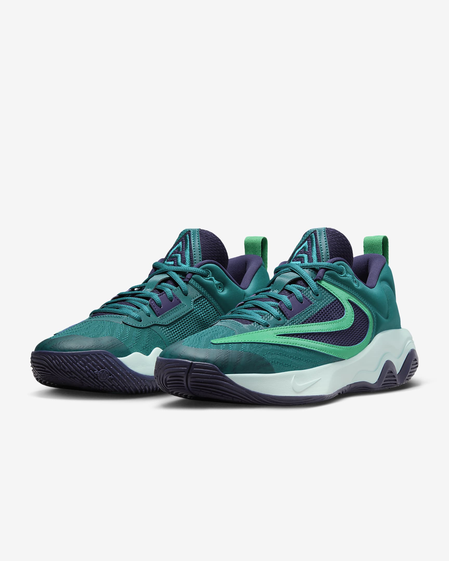 Tenis de básquetbol Giannis Immortality 3 - Azul verdoso geoda/Morado tinta/Jade hielo/Verde estadio