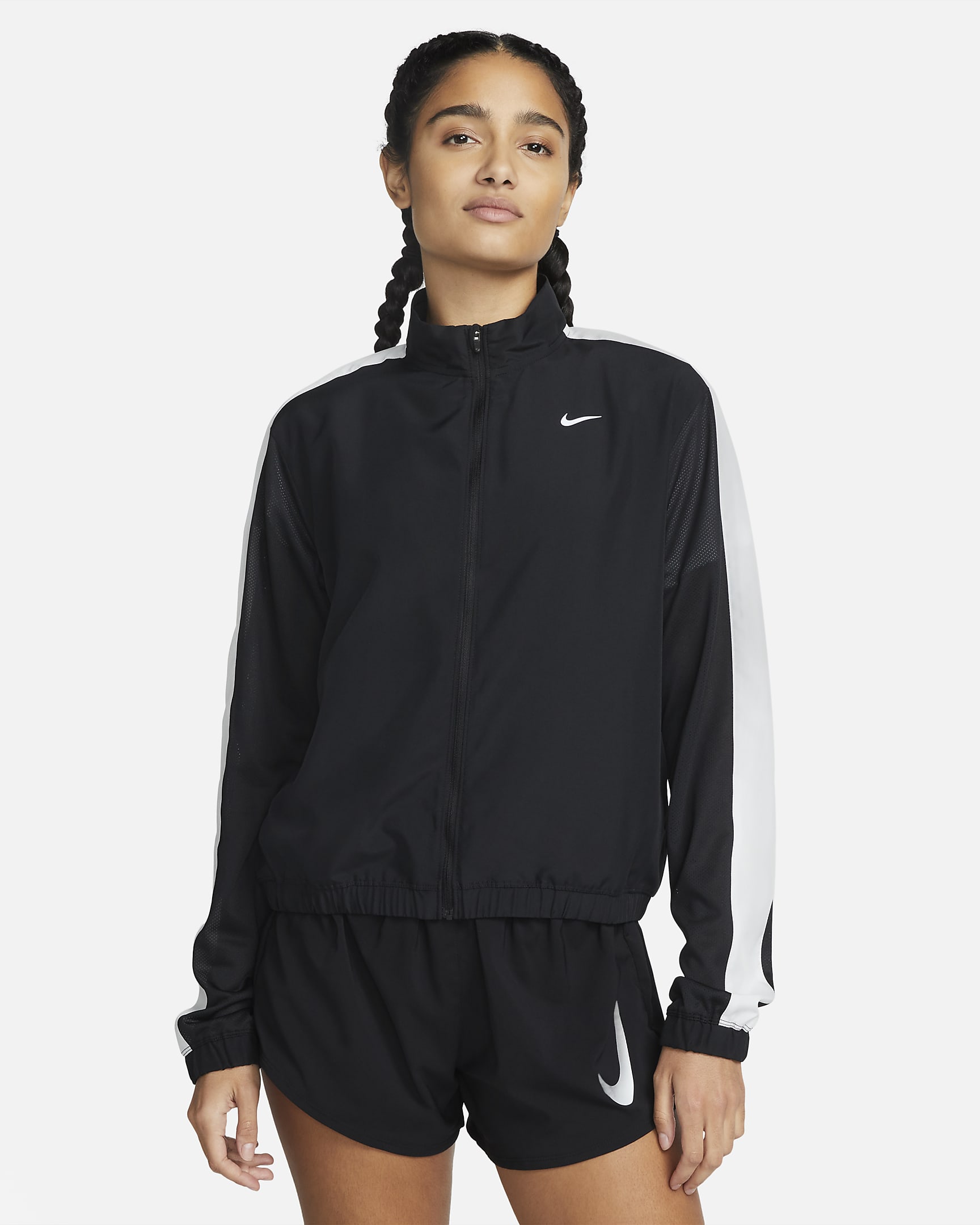 Nike Dri-FIT Swoosh Run Women's Running Jacket - Black/Photon Dust