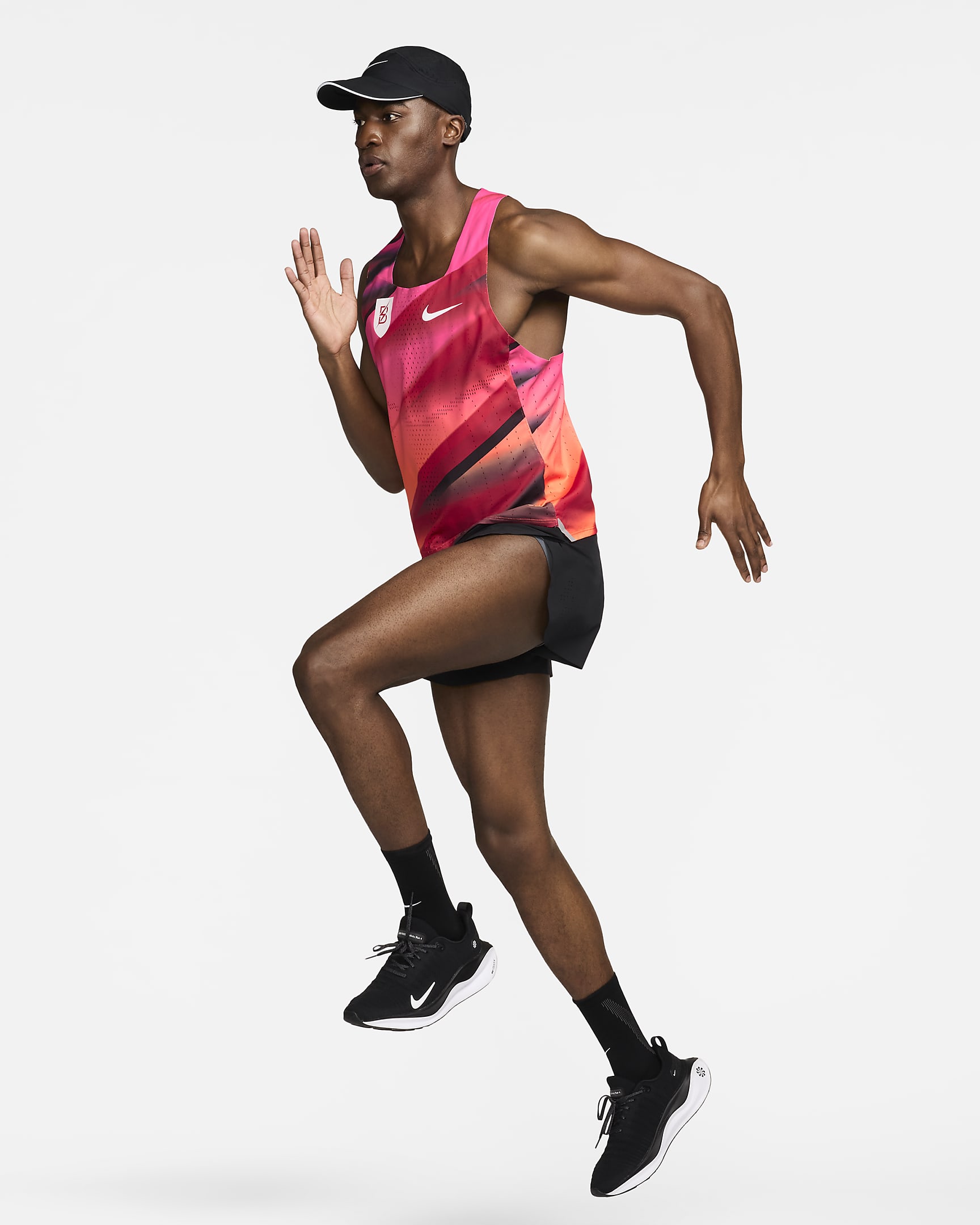 Nike AeroSwift Bowerman Track Club Men's Running Vest - Sport Red/Safety Orange/White