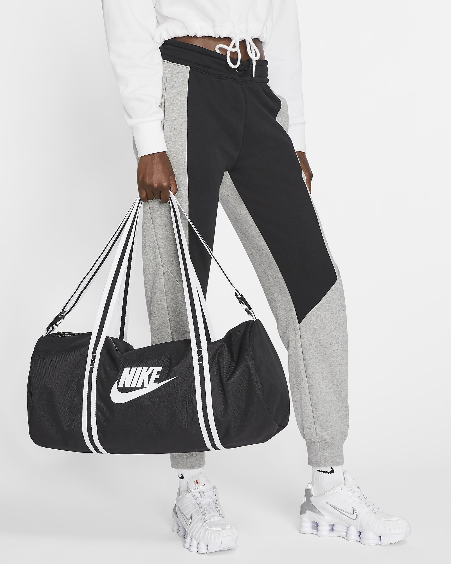 Nike Heritage Duffel Bag - Black/Black/White