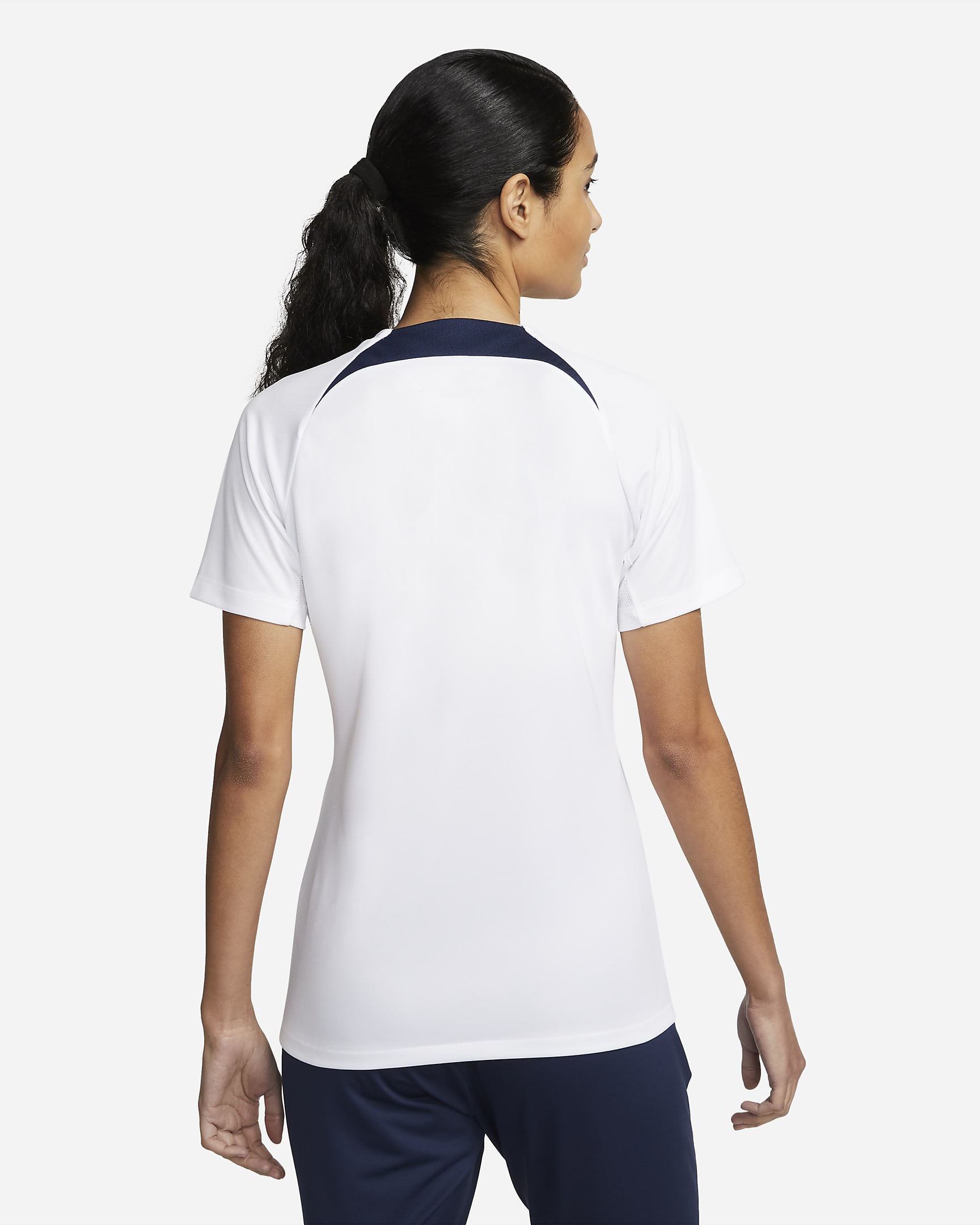 Paris Saint-Germain Strike Women's Nike Dri-FIT Short-Sleeve Soccer Top - White/Midnight Navy/University Red/Midnight Navy