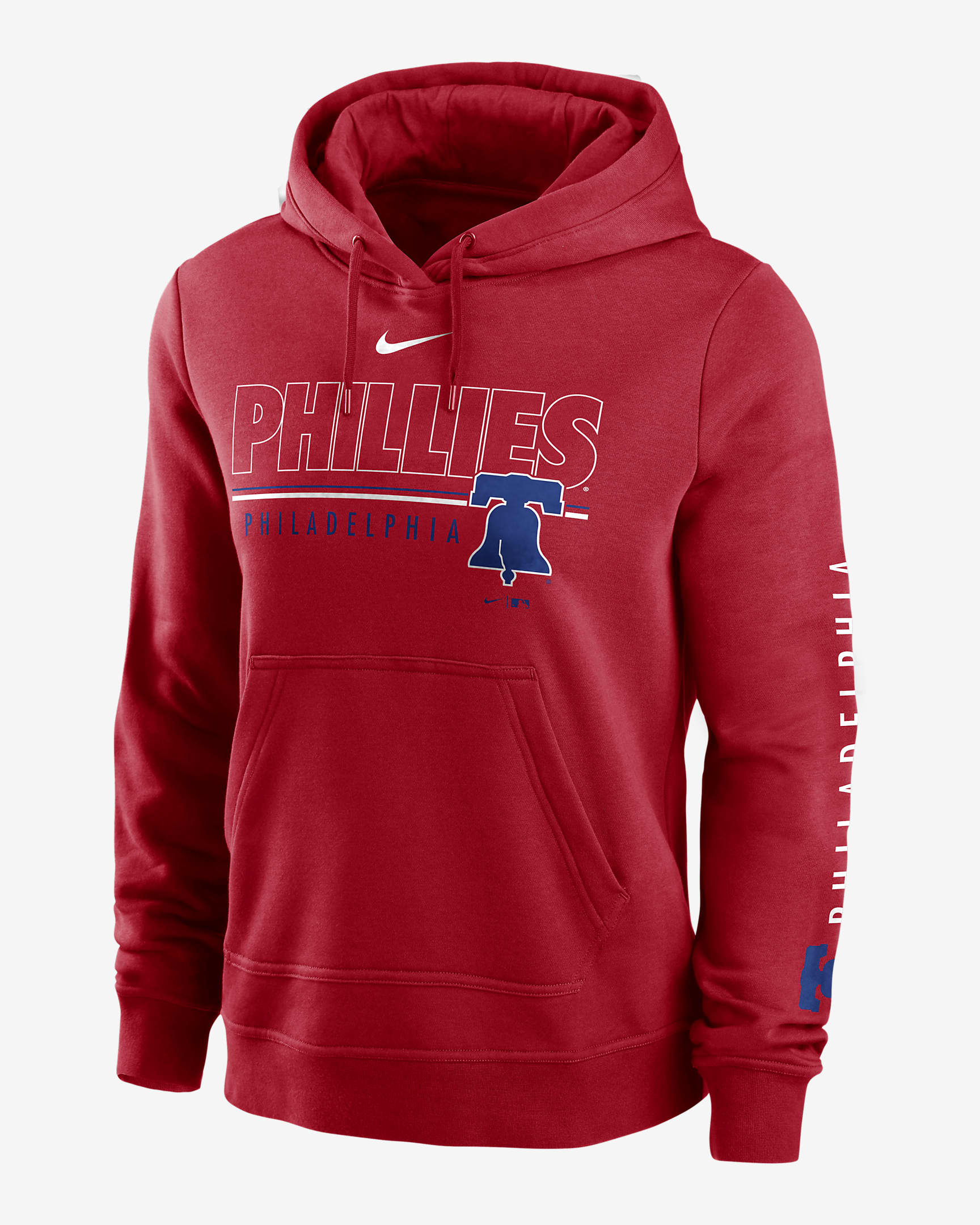 Nike Outline Club (MLB Philadelphia Phillies) Women's Pullover Hoodie - Team Maroon