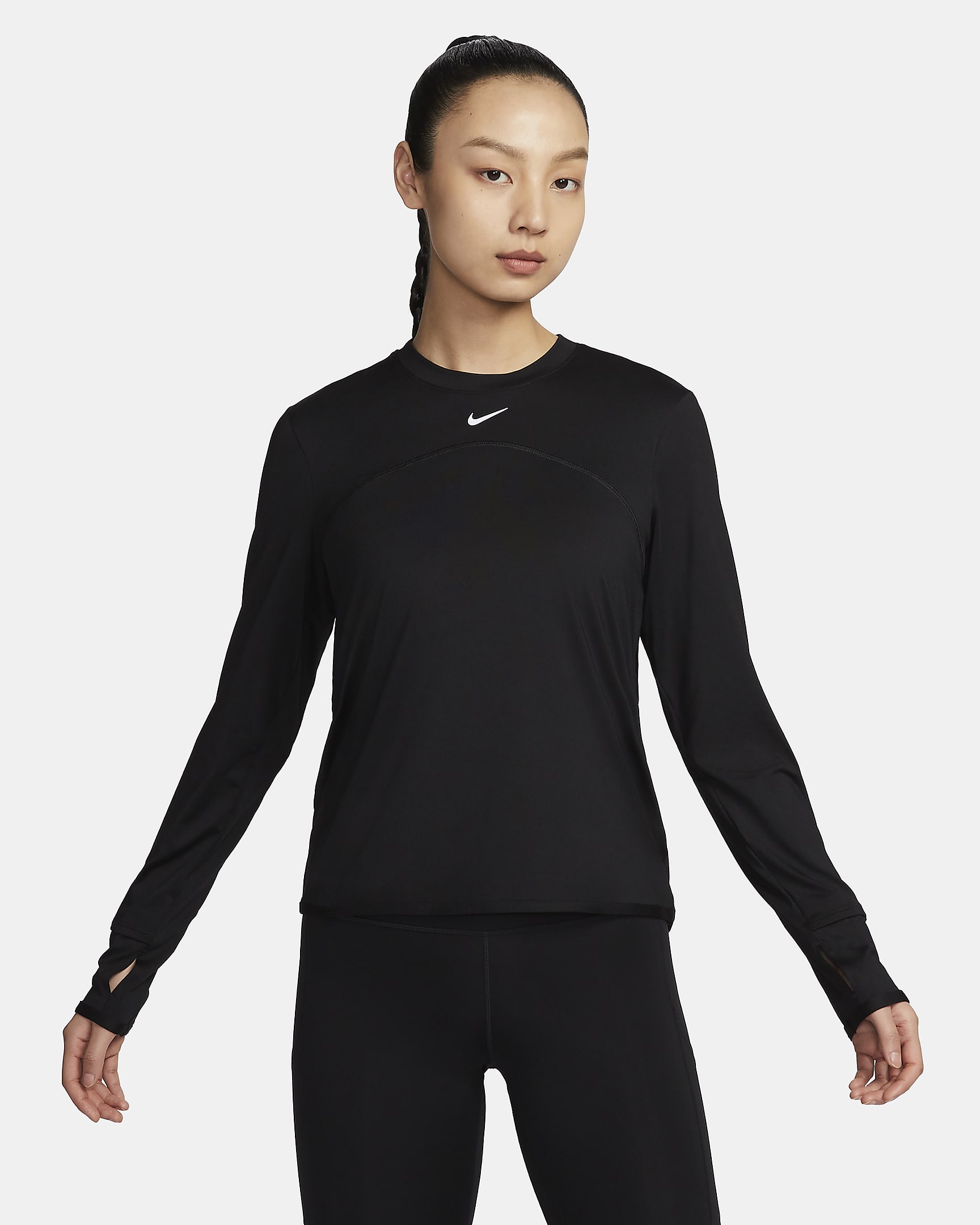 Nike Dri-FIT Swift UV Women's Crew-Neck Running Top - Black