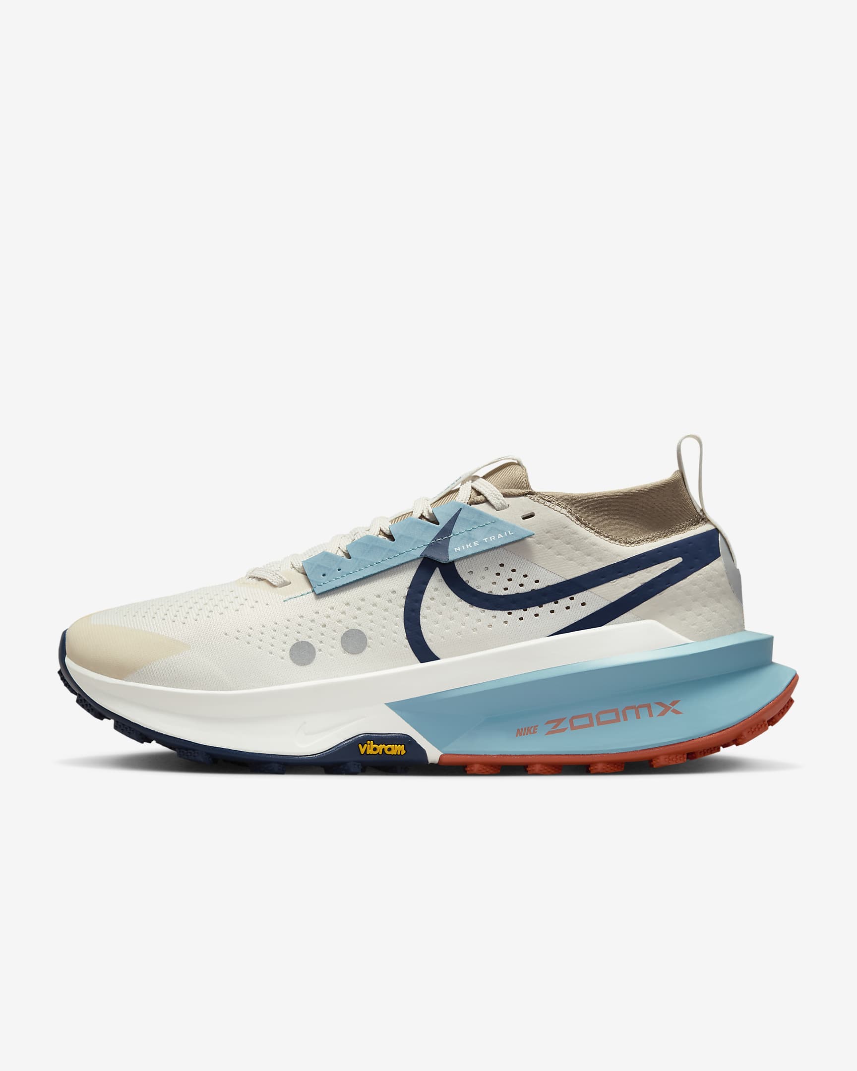 Nike Zegama Trail 2-trailløbesko til mænd - Phantom/Khaki/Denim Turquoise/Midnight Navy