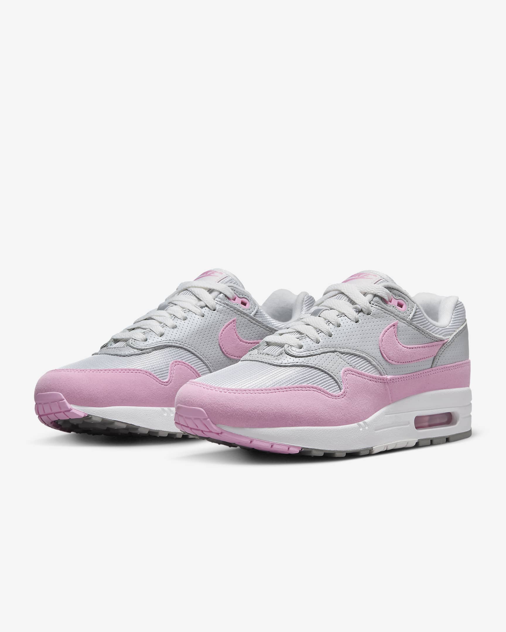 Dámské boty Nike Air Max 1 '87 - Metallic Platinum/Flat Pewter/Summit White/Pink Rise