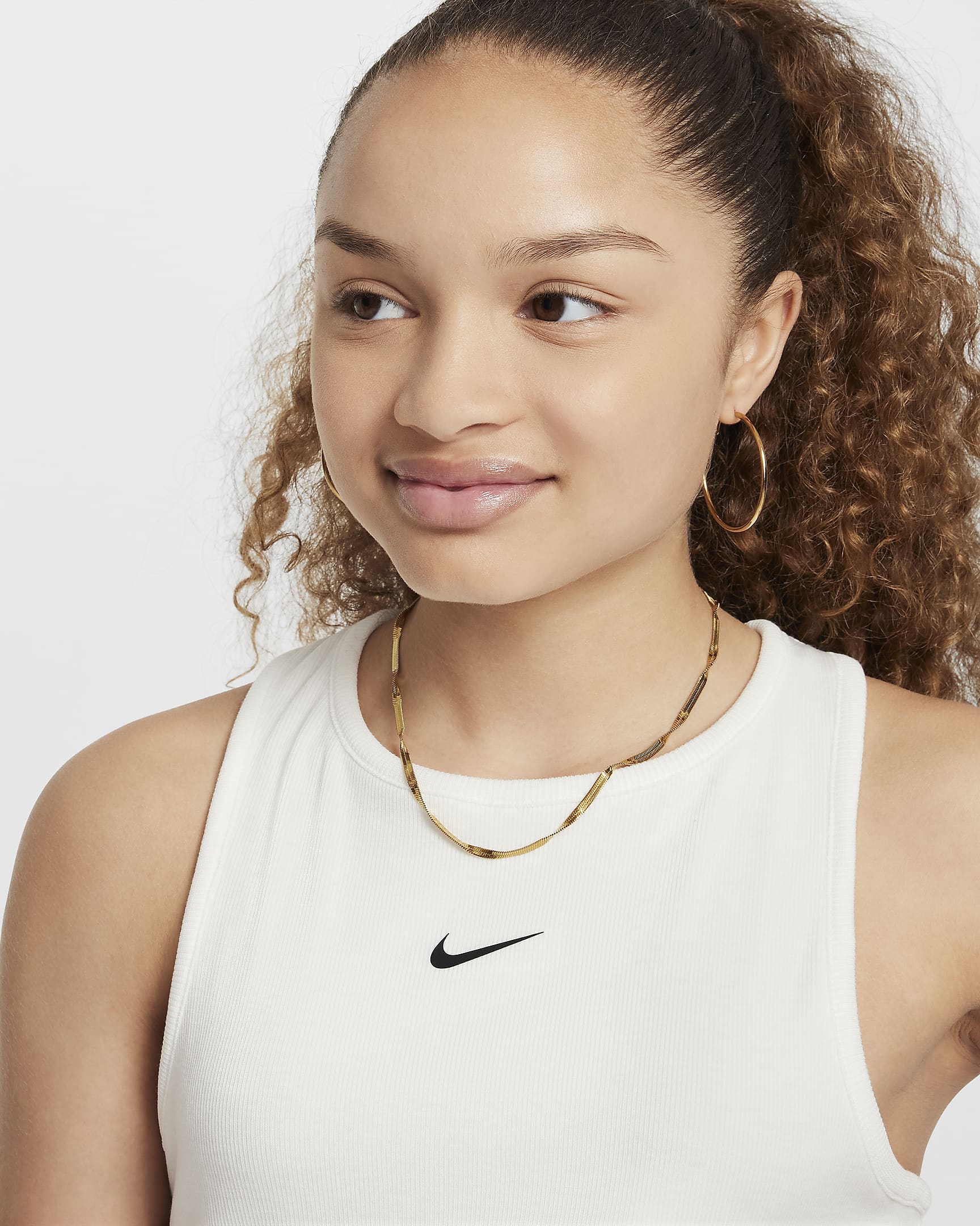 Camiseta de tirantes de tejido rib para niña Nike Sportswear - Vela