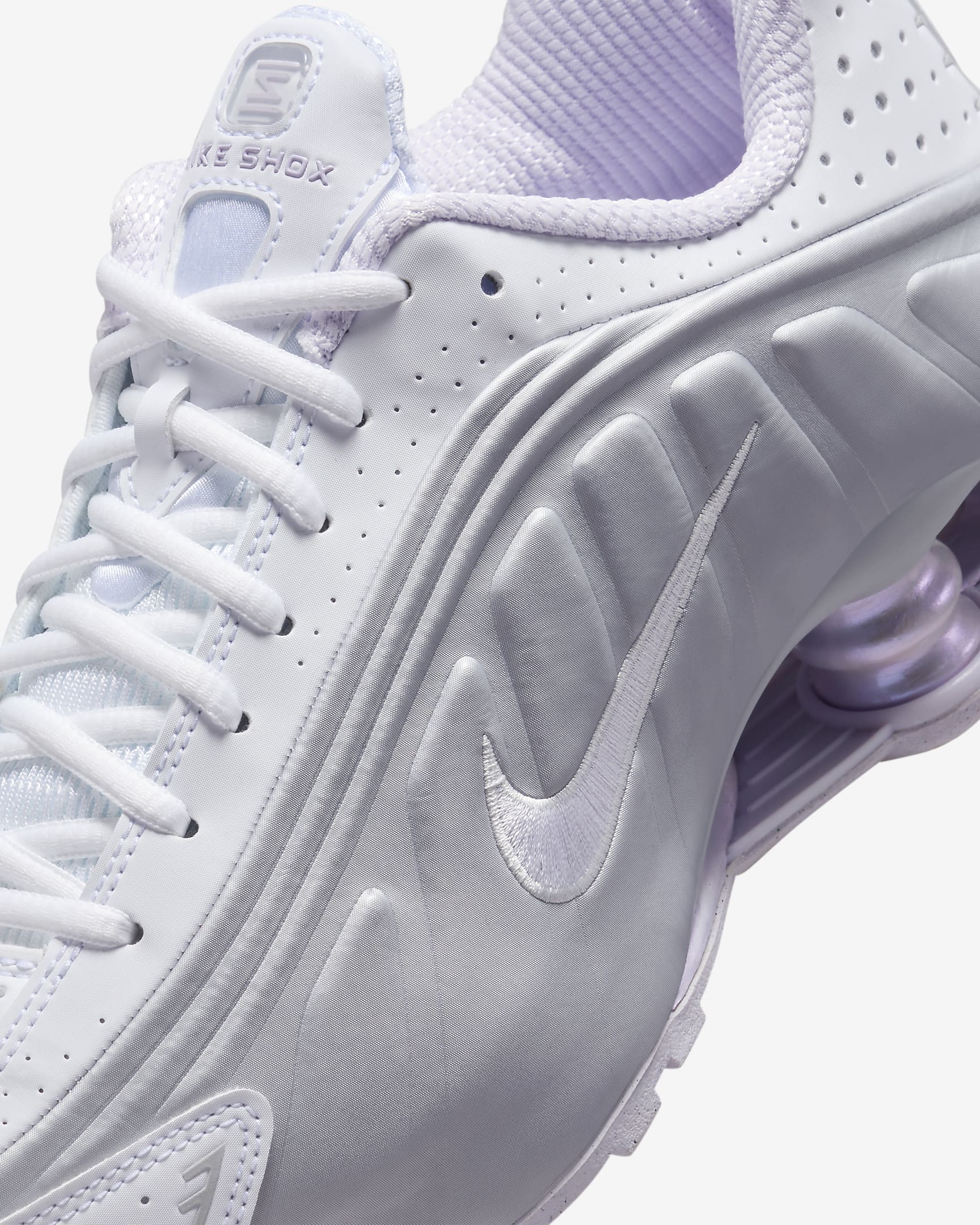 Nike Shox R4 Women's Shoes - White/Metallic Platinum/Platinum Tint/Barely Grape