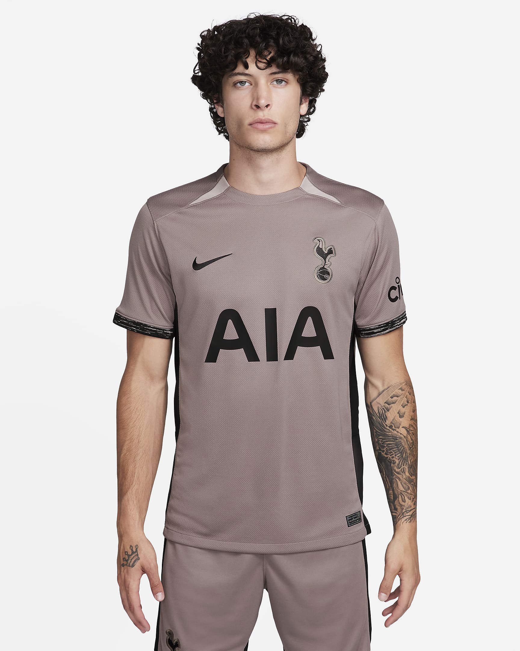 Tercera equipación Stadium Tottenham Hotspur 2023/24 Camiseta de fútbol Nike Dri-FIT - Hombre - Taupe Haze/Diffused Taupe/Negro