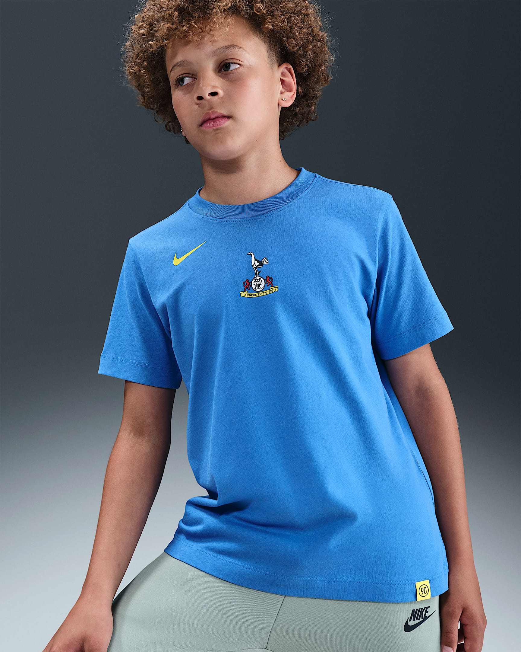 Tottenham Hotspur Big Kids' Nike Total 90 Soccer T-Shirt - Pacific Blue