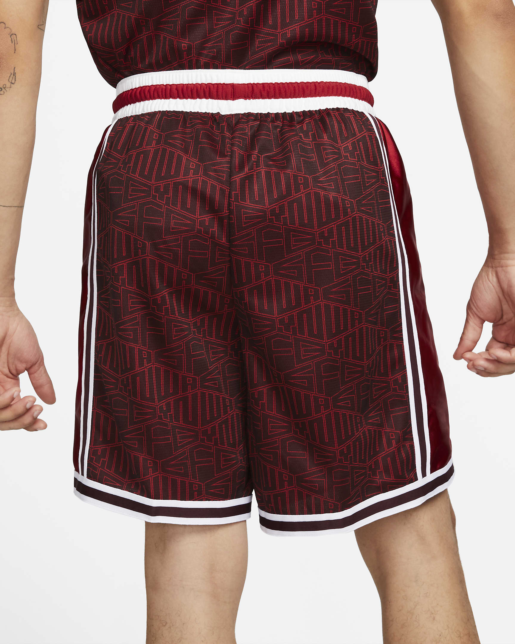 LeBron x Liverpool F.C. Men's Nike DNA+ 8" Basketball Shorts (20cm approx.) - Burgundy Crush/Tough Red/White