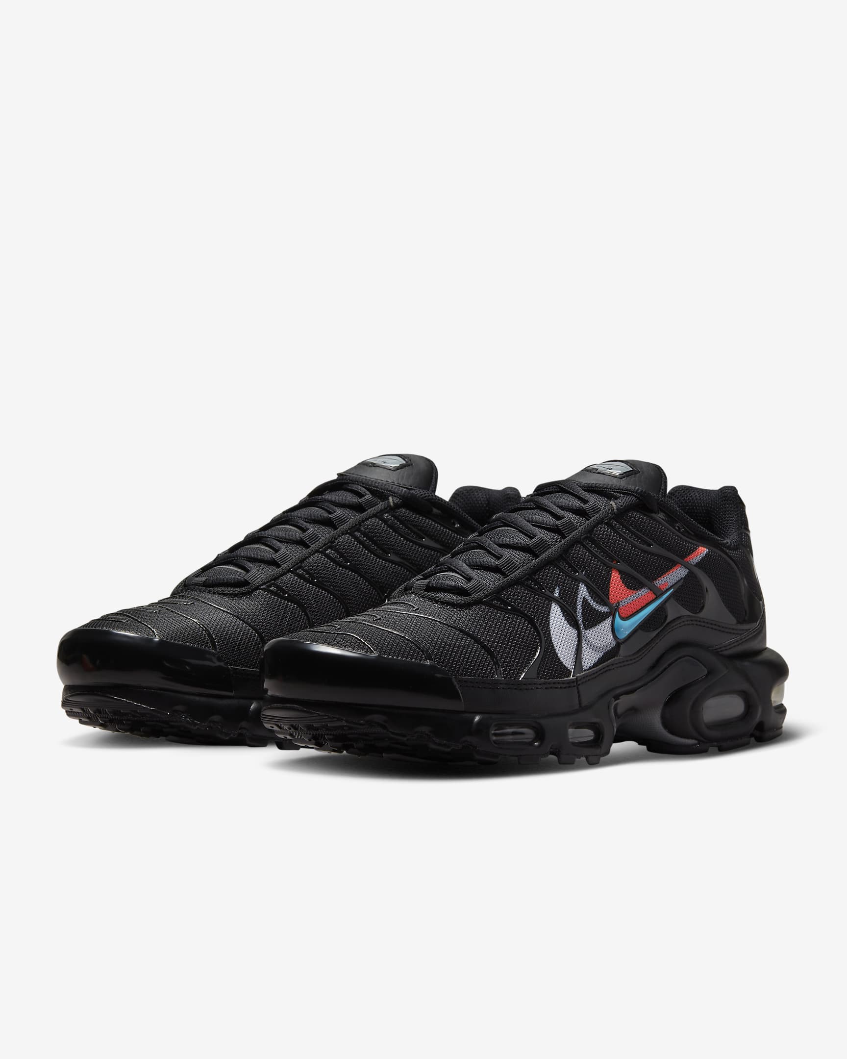 Nike Air Max Plus herresko - Svart/Blue Lightning/Bright Crimson/Hvit