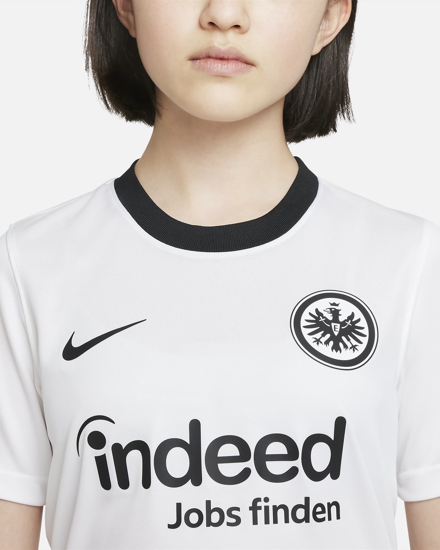 Eintracht Frankfurt 2022/23 Home Older Kids' Nike DriFIT ShortSleeve