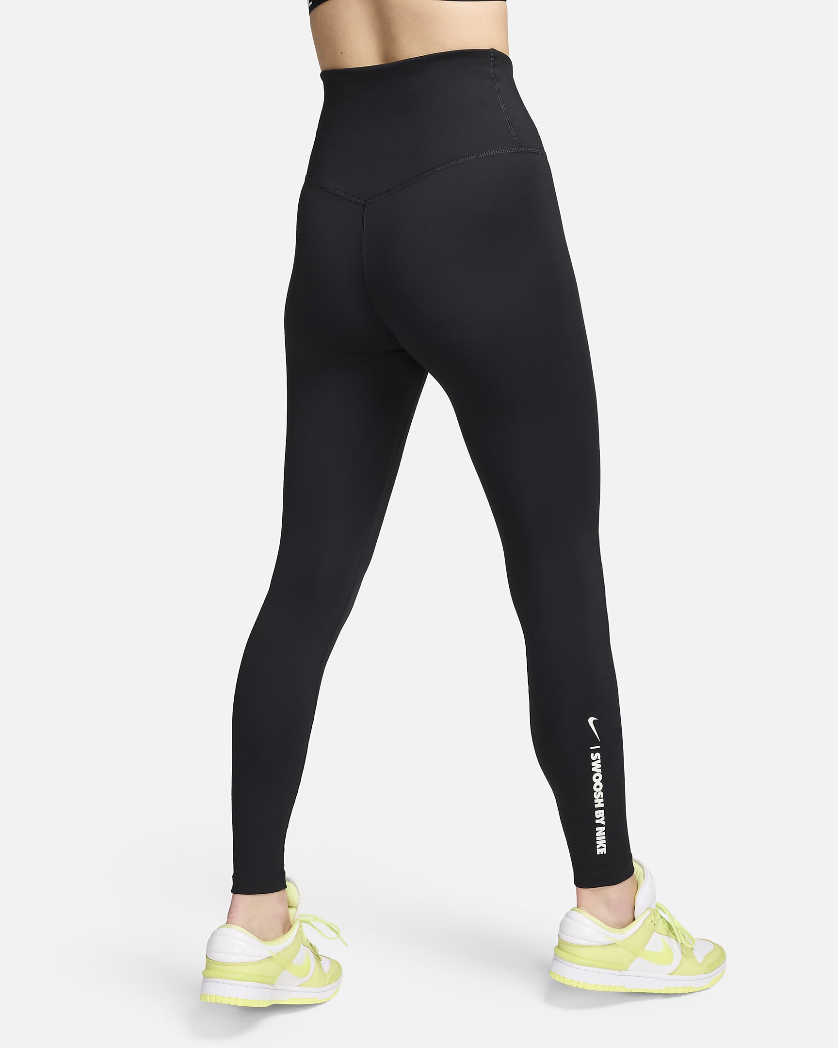 Nike One-leggings i fuld længde med høj talje til kvinder - sort/Sail