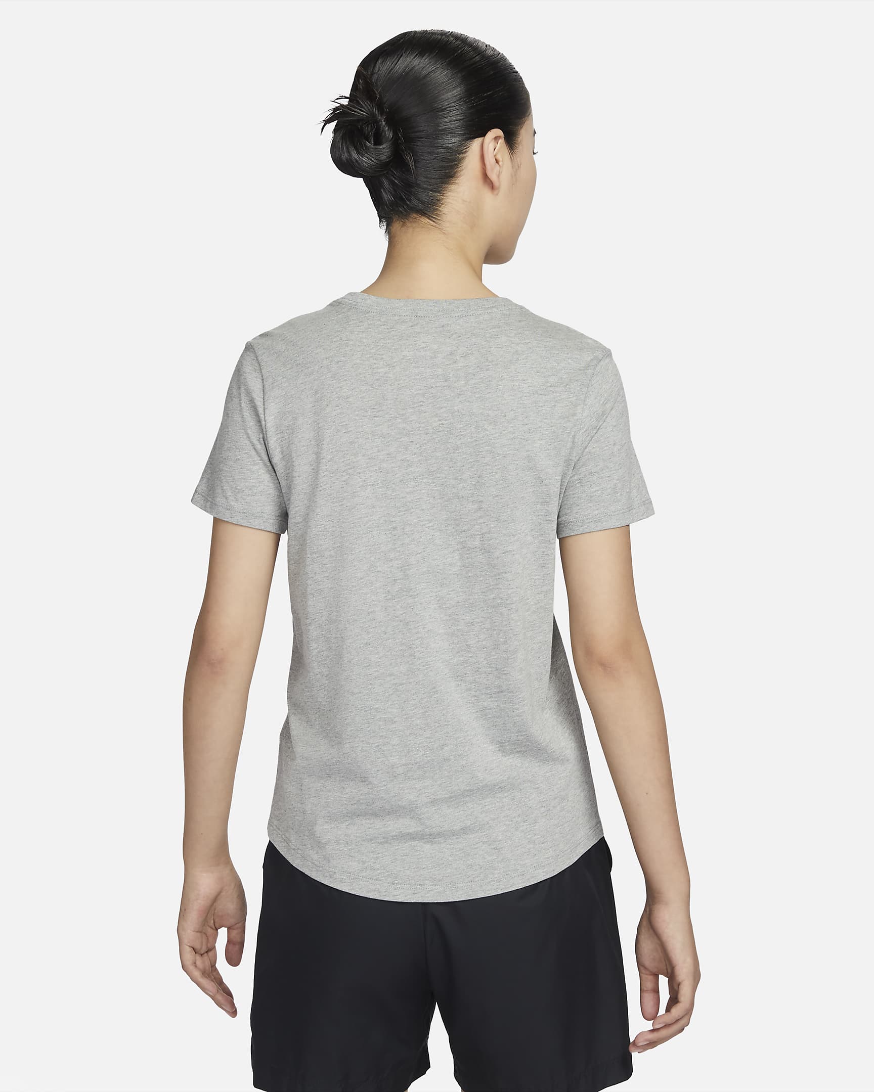 Nike Sportswear Club Essentials 女款 T 恤 - Dark Grey Heather/黑色