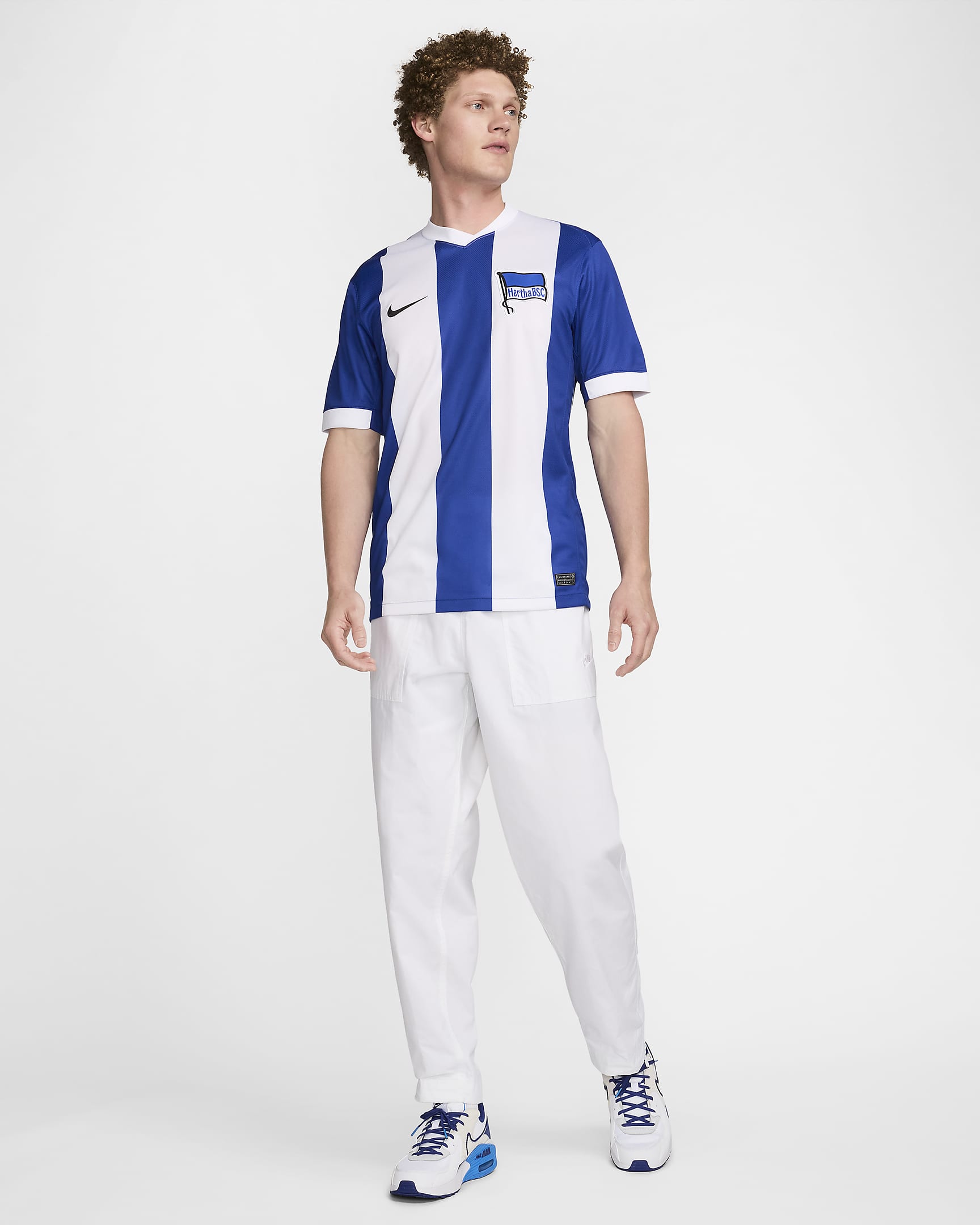 Hertha BSC 2024/25 Stadium Home Nike Replica Fußballtrikot mit Dri-FIT-Technologie für Herren - Old Royal/Weiß/Schwarz