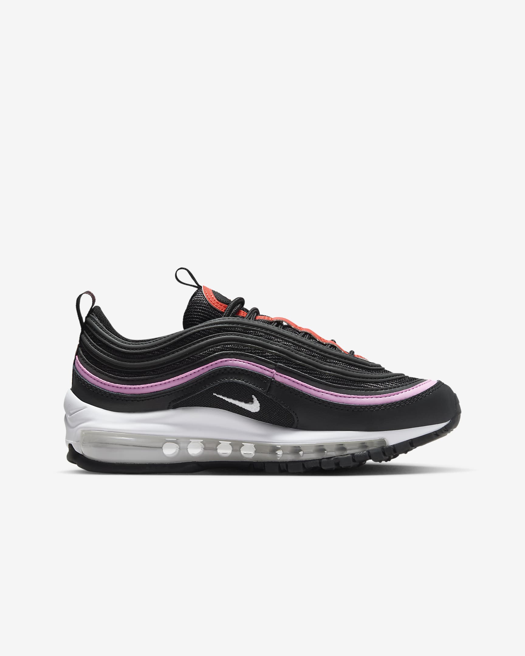 Nike Air Max 97 大童鞋款 - 黑色/Pink Rise/Picante Red/白色