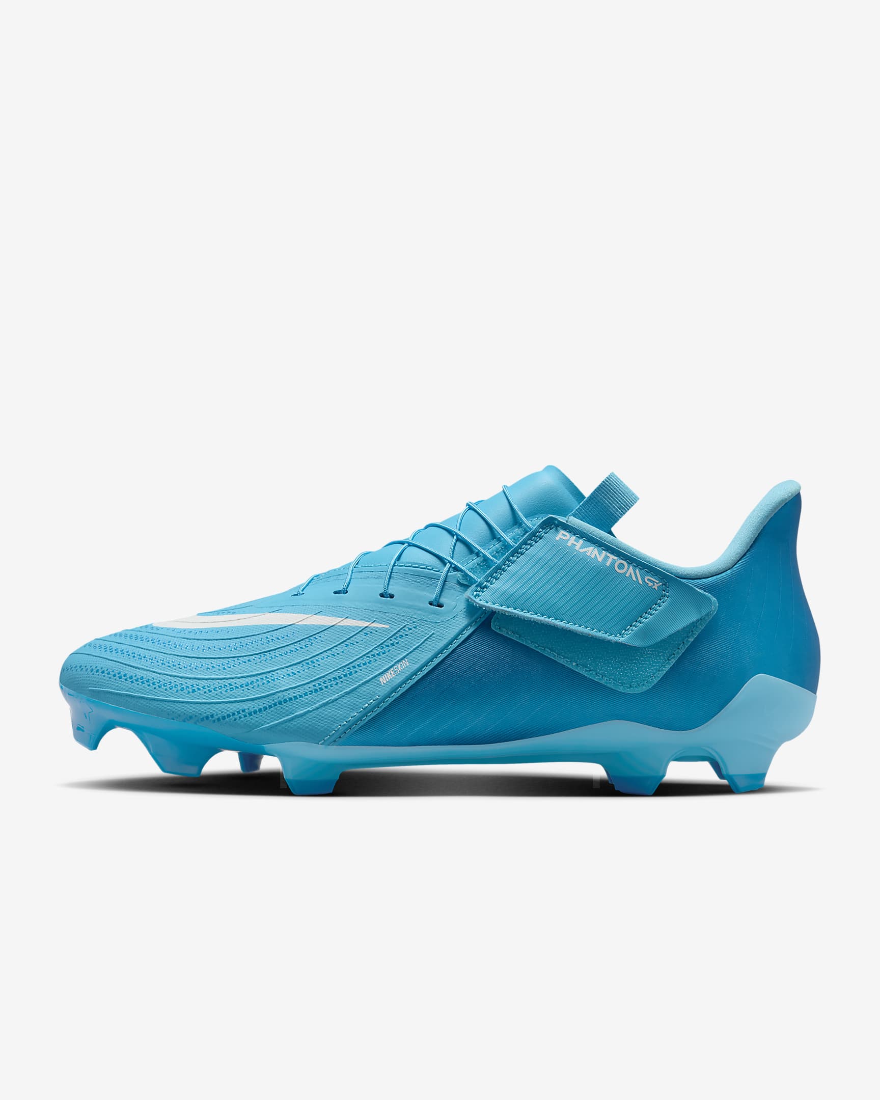 Nike Phantom GX 2 Academy EasyOn MG Low-Top-Fußballschuh für weichen Rasen - Blue Fury/Weiß