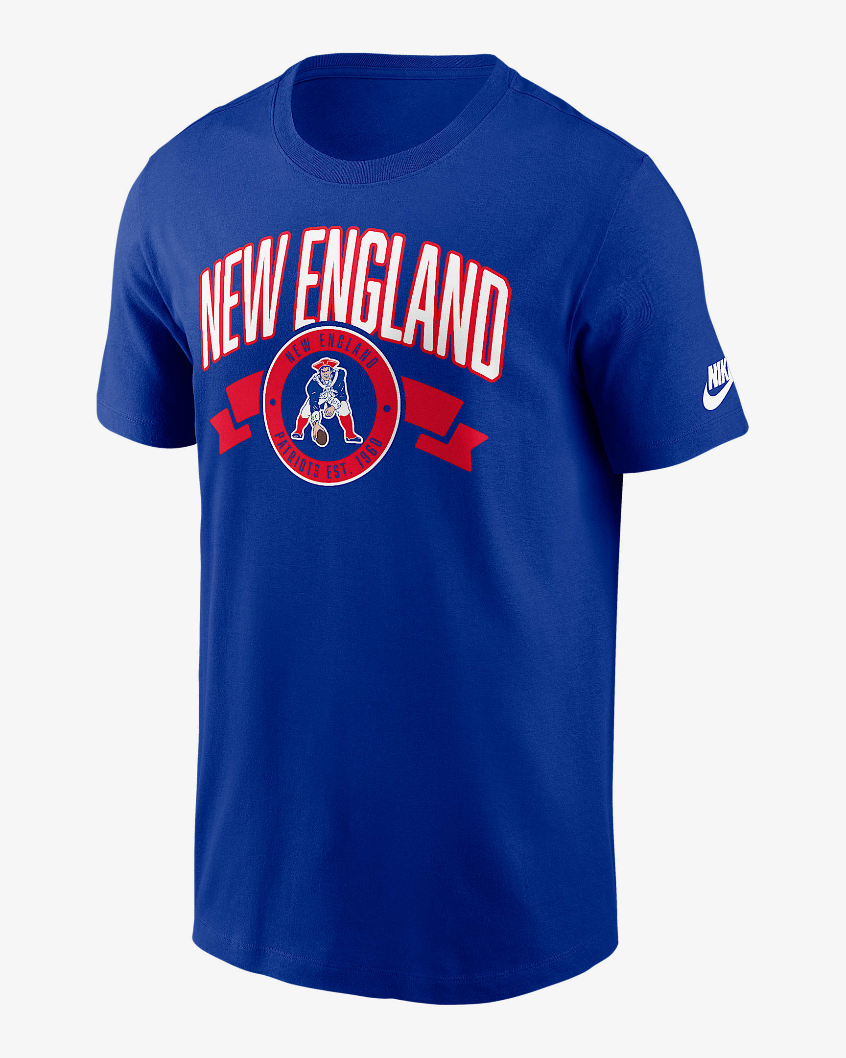 Playera Nike de la NFL para hombre New England Patriots Rewind Front And Back Hit Essential - Royal