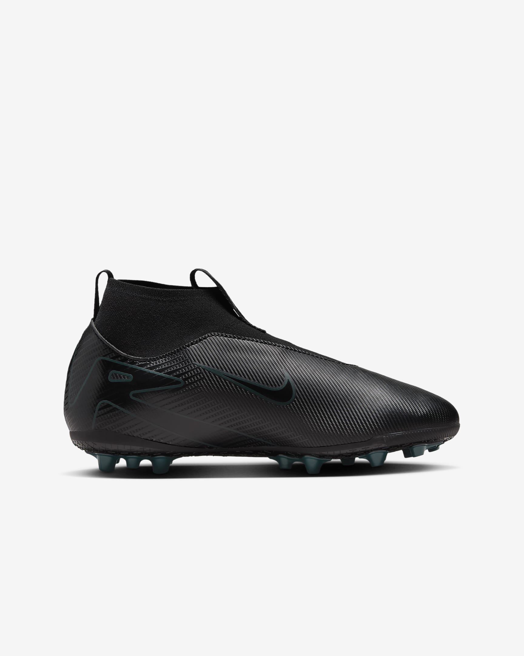 Nike Jr. Mercurial Superfly 10 Academy high top voetbalschoenen voor kleuters/kids (kunstgras) - Zwart/Deep Jungle/Zwart