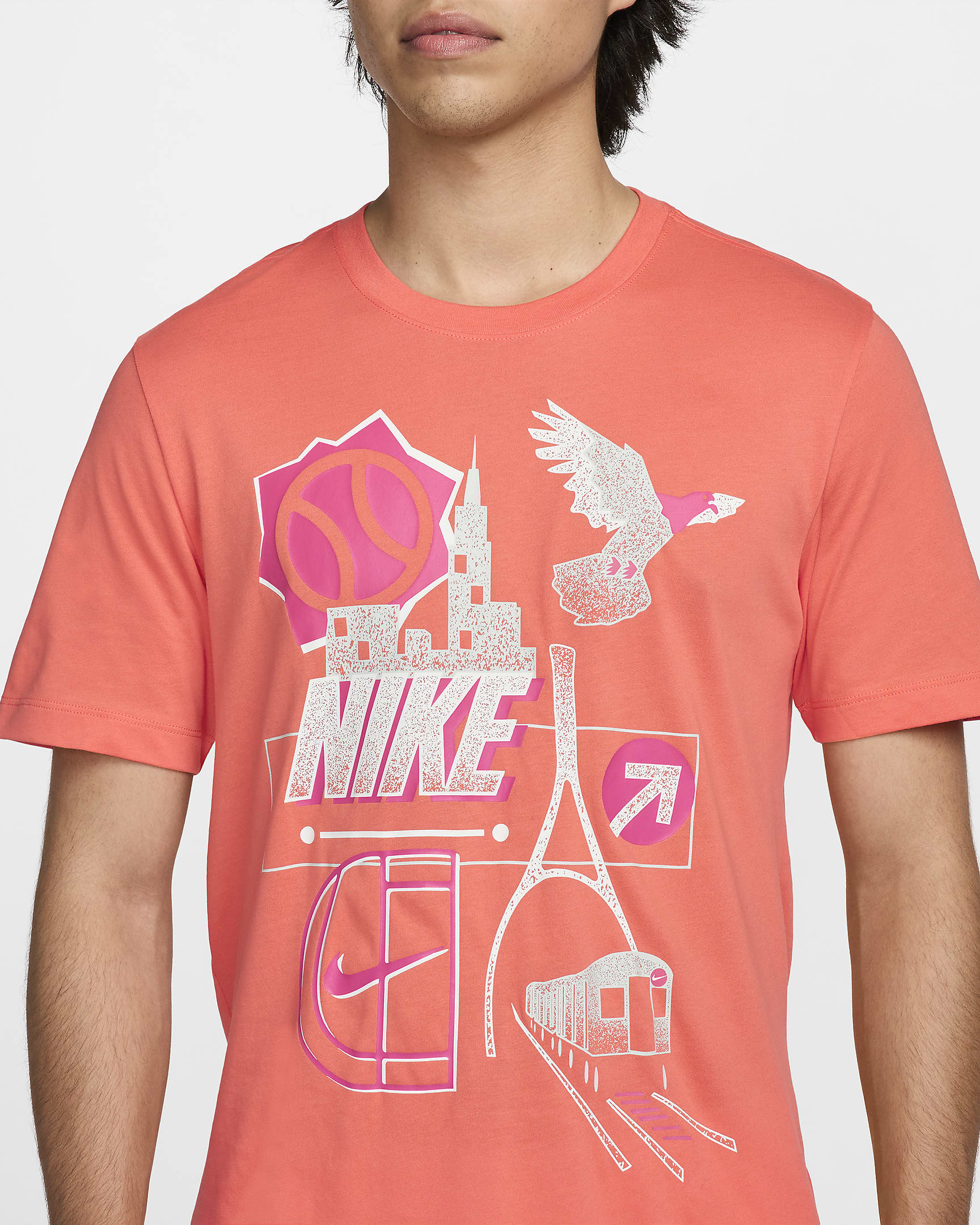 T-shirt de tennis NikeCourt Dri-FIT pour homme - Light Wild Mango