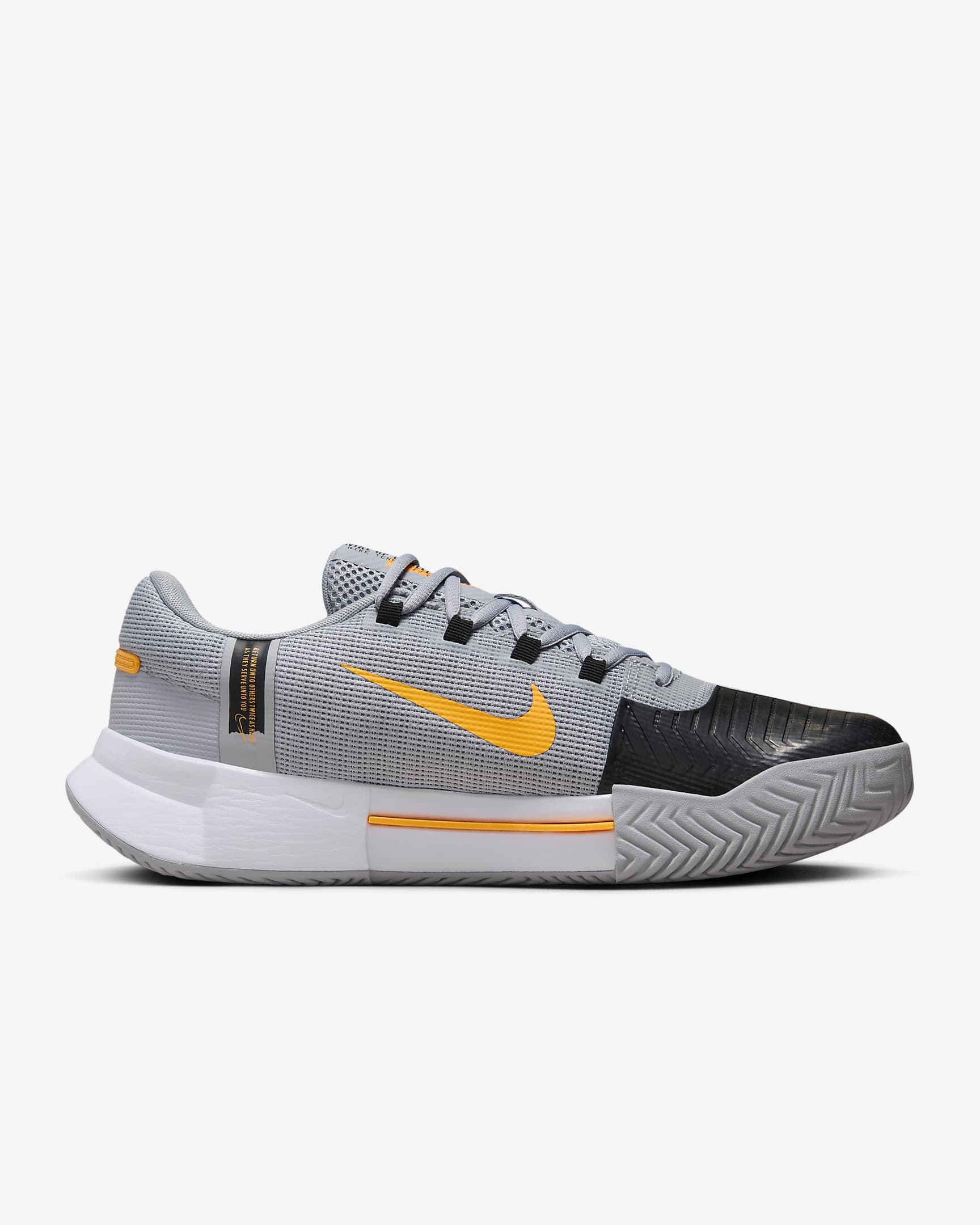 Nike Zoom GP Challenge 1 Men's Hard Court Tennis Shoes - Wolf Grey/Black/White/Laser Orange