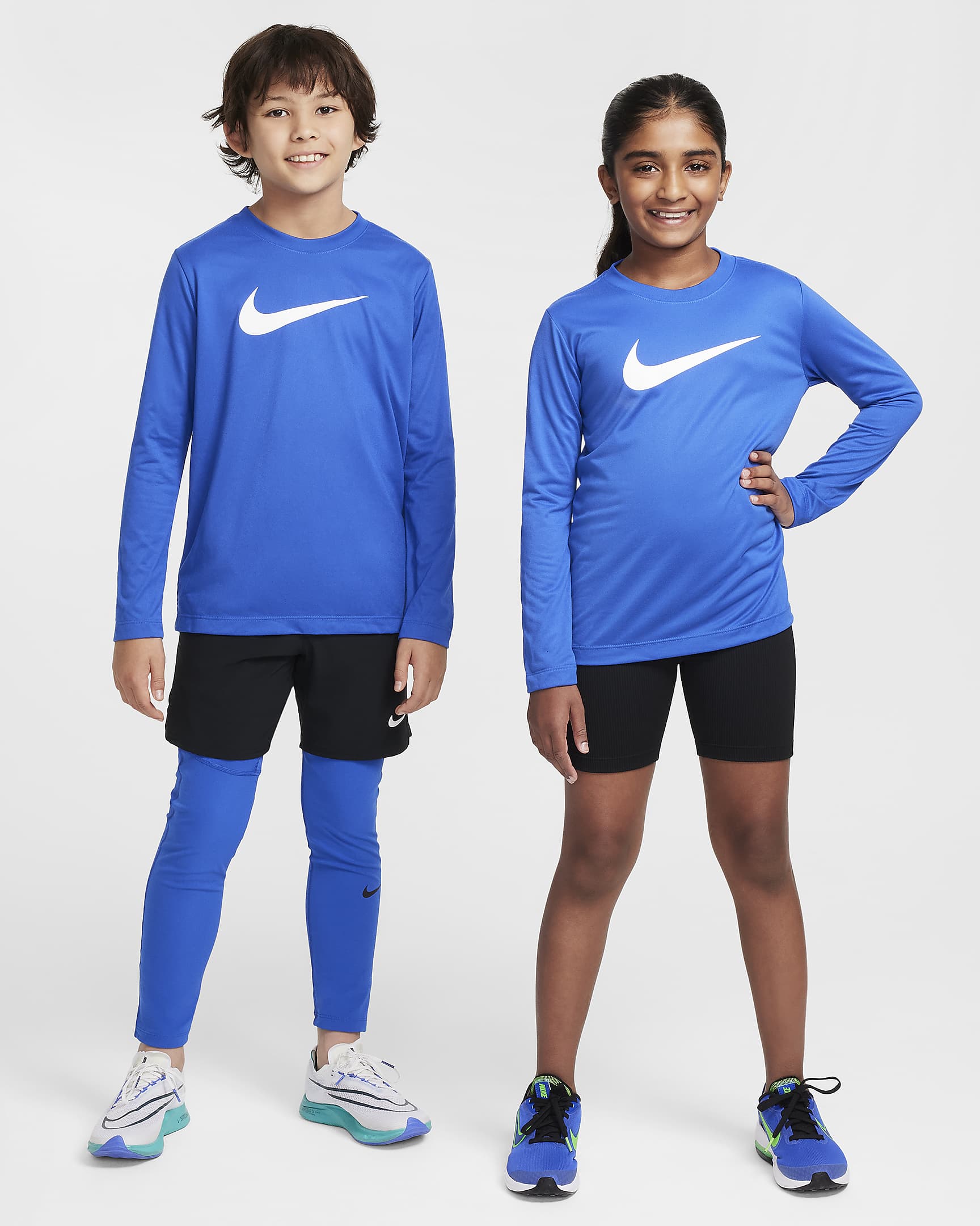 Playera de manga larga Dri-FIT para niño talla grande Nike Legend - Royal juego