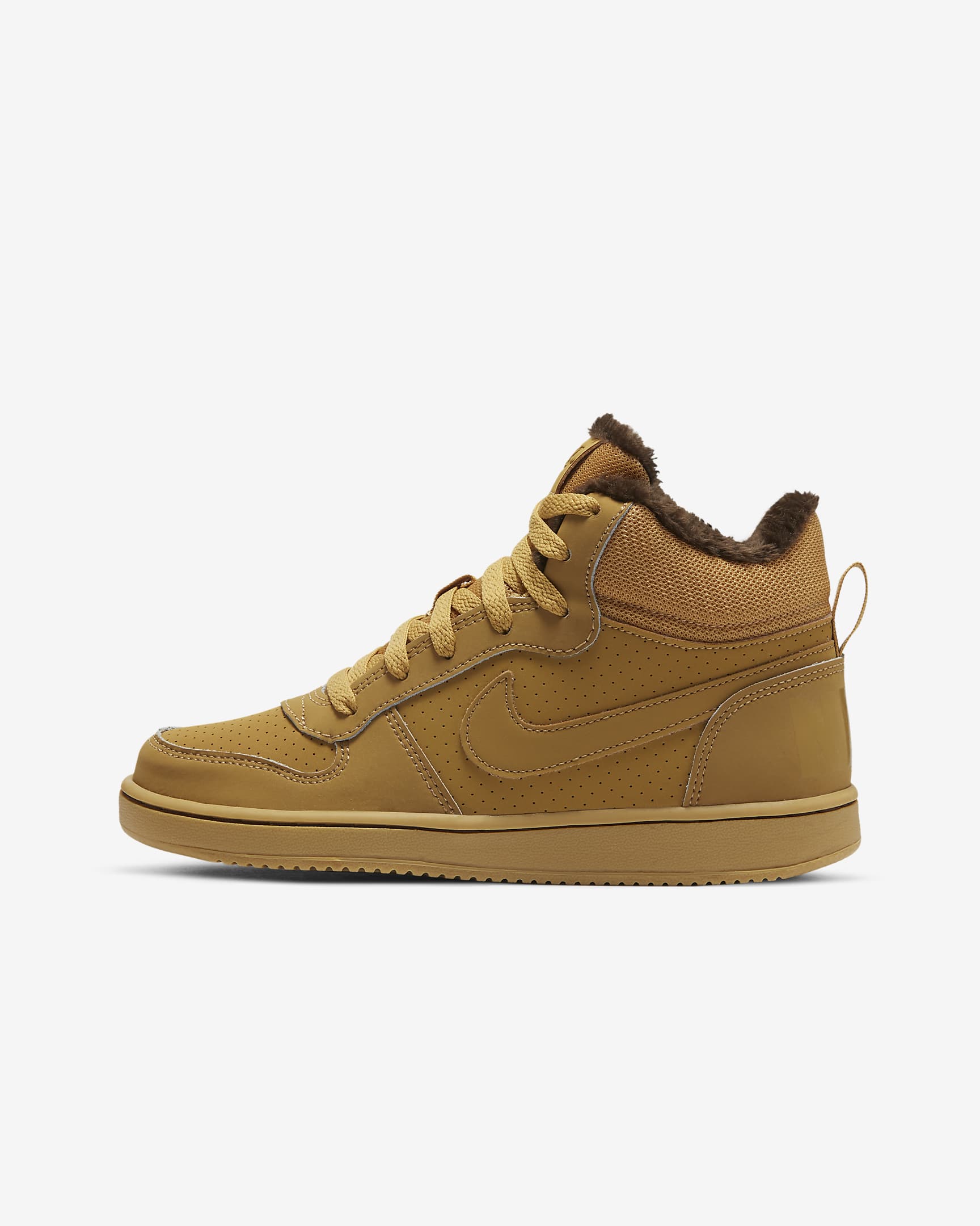 Nike Court Borough Mid Big Kids' Shoes - Haystack/Baroque Brown/Haystack