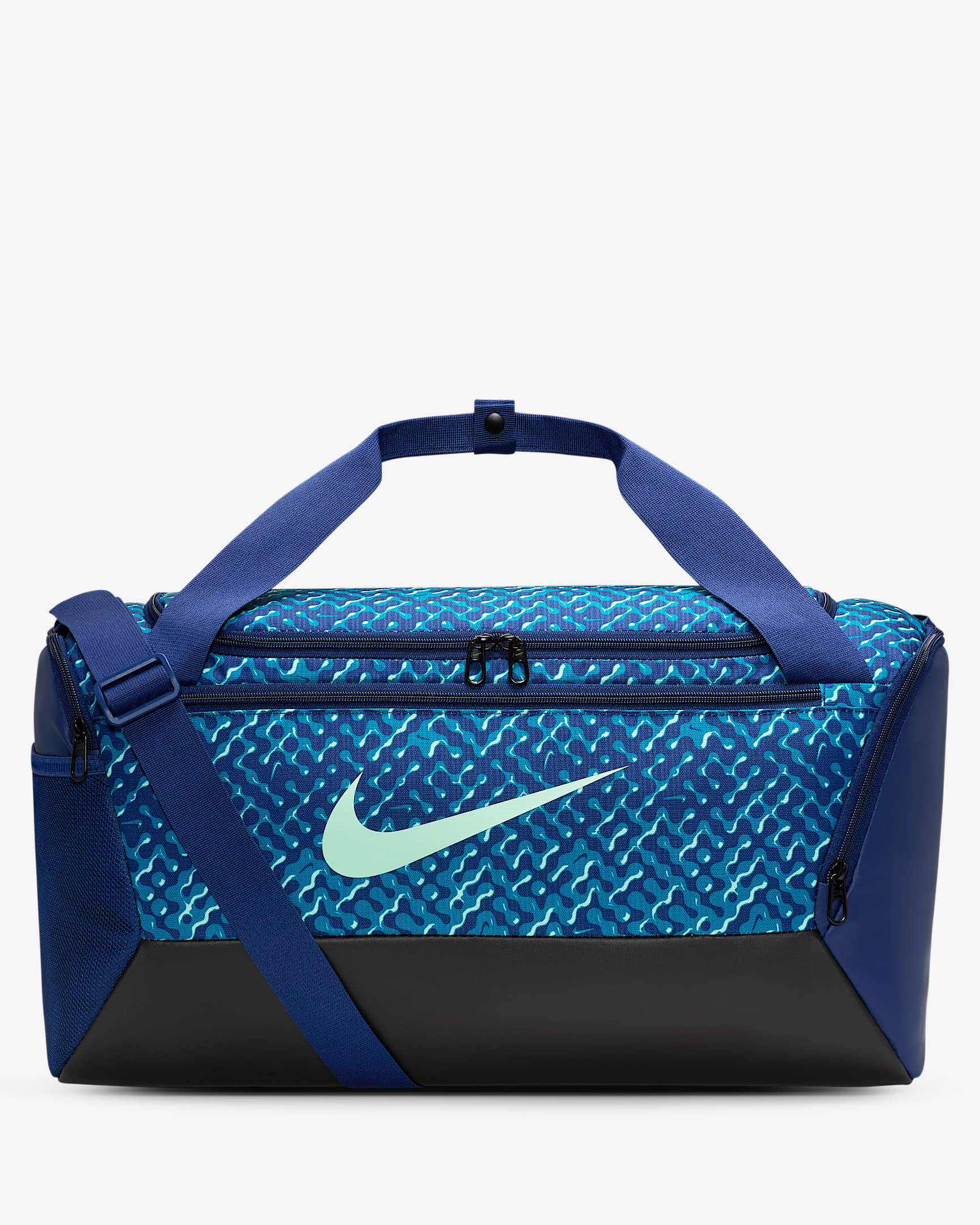 Nike Brasilia Sporttasche (Klein, 41 l) - Blue Void/Schwarz/Mint Foam
