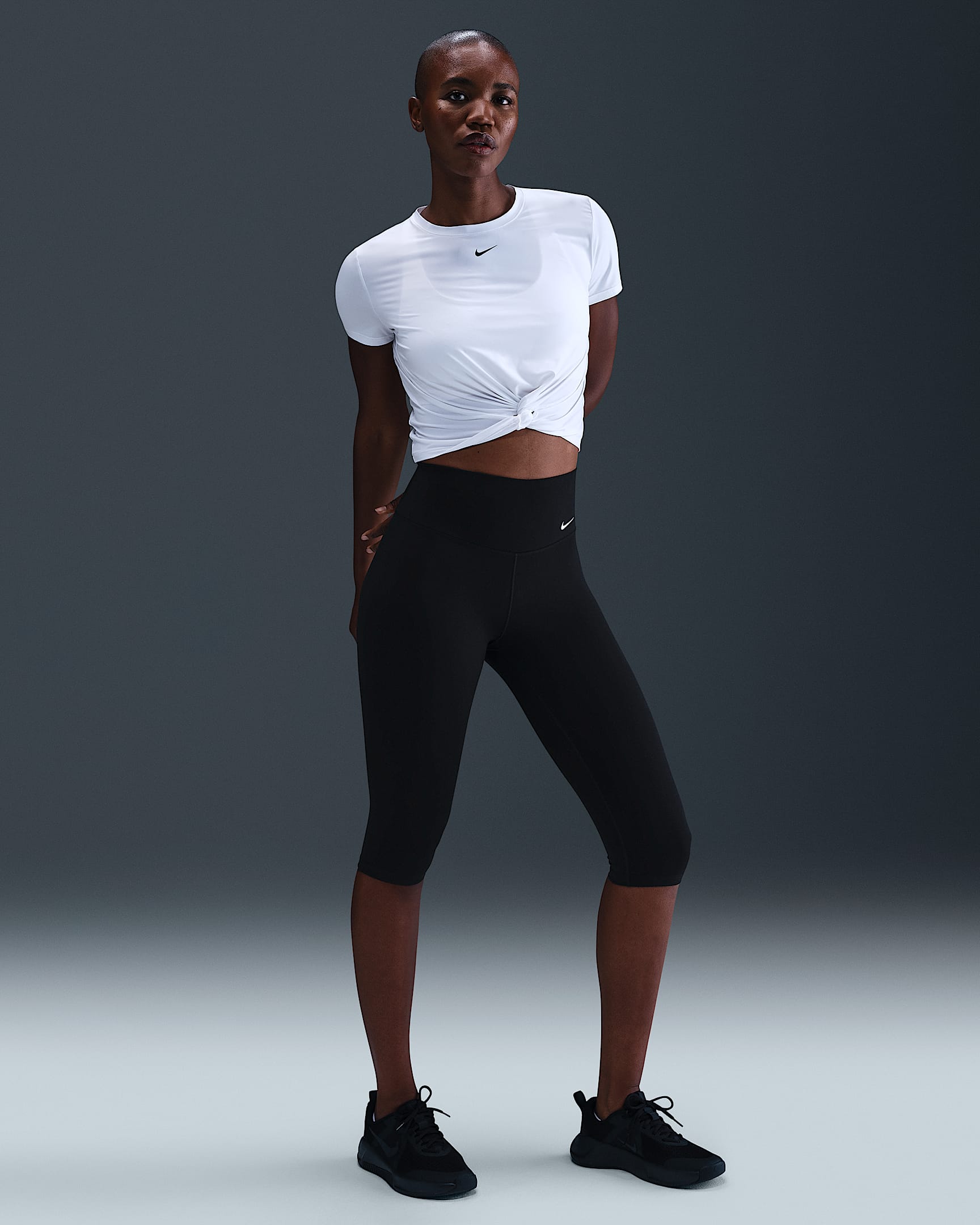 Nike One Women's High-Waisted Capri Leggings - Black/White