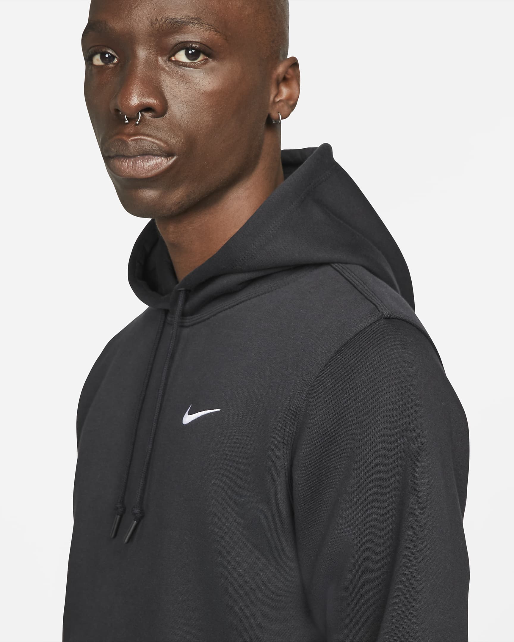 Nike Sportswear Swoosh Men's Hoodie - Black/White