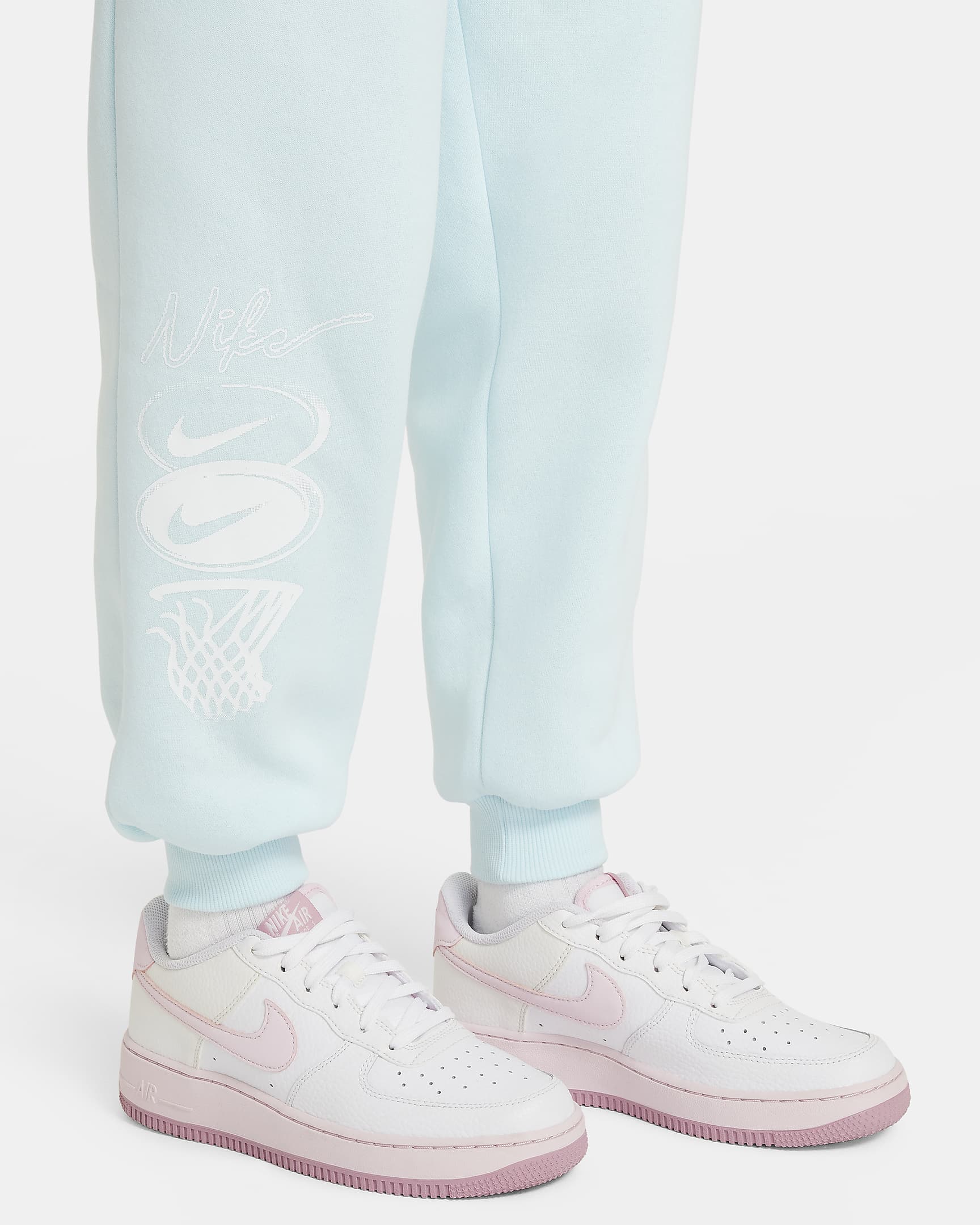 Nike Culture of Basketball Big Kids' Fleece Pants - Glacier Blue/White