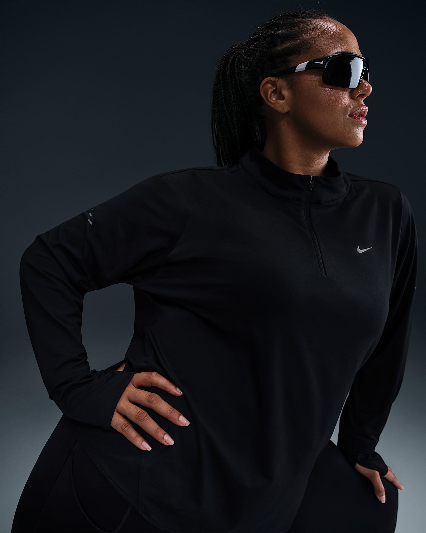 nike zip running top womens