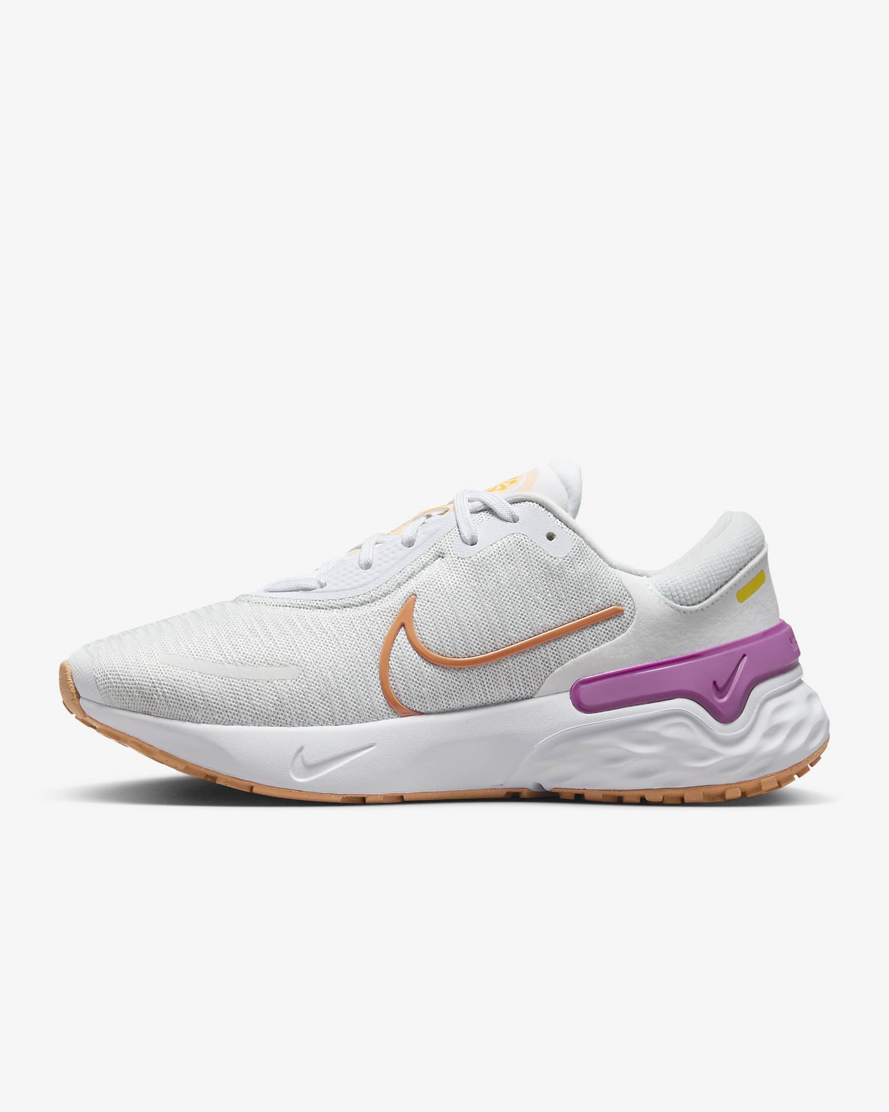 Nike Renew Run 4 Women's Road Running Shoes - White/Photon Dust/Fuchsia Dream/Amber Brown