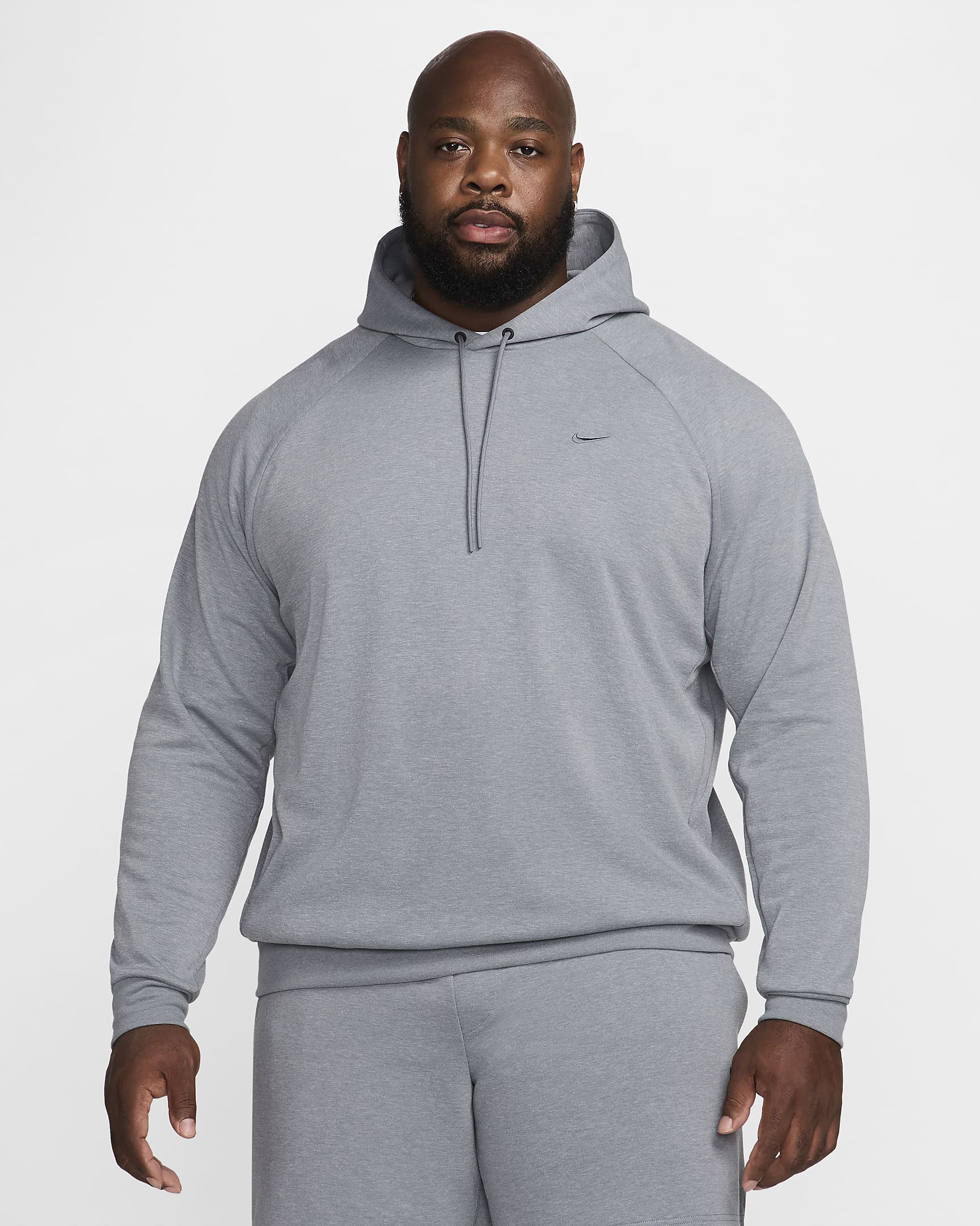 Alsidig Nike Primary Dri-FIT UV-pullover-hættetrøje til mænd - Cool Grey/Heather/Cool Grey