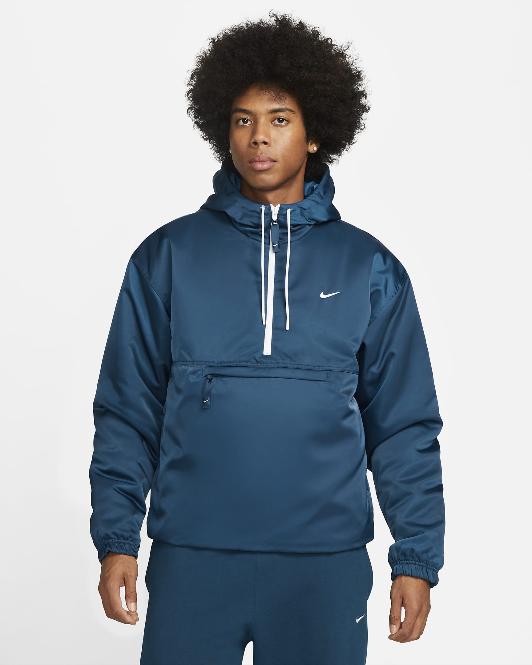 Nike Solo Swoosh Men's Satin Anorak Jacket. Nike IE