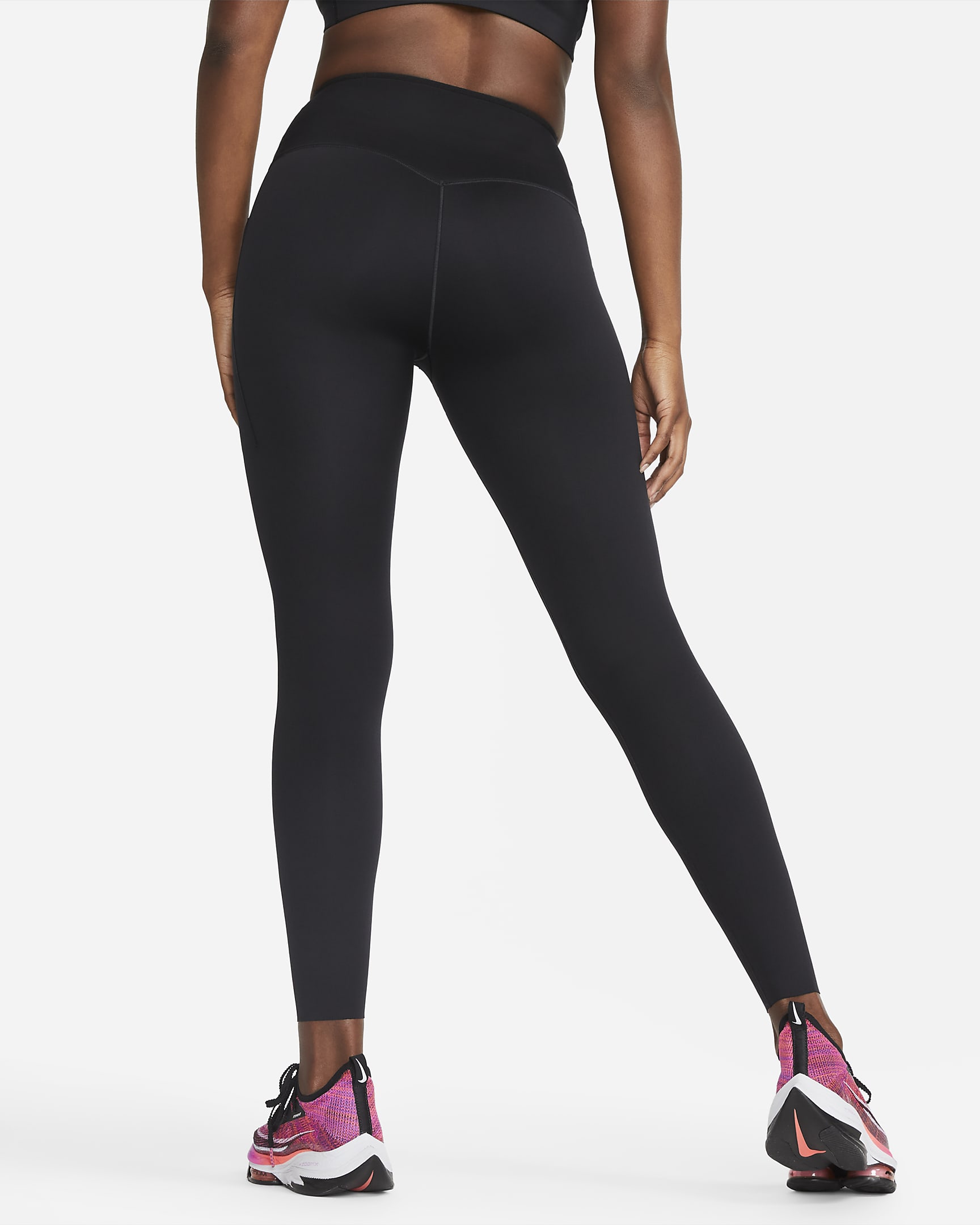 Nike Go Women's Firm-Support Mid-Rise Full-Length Leggings with Pockets - Black/Black