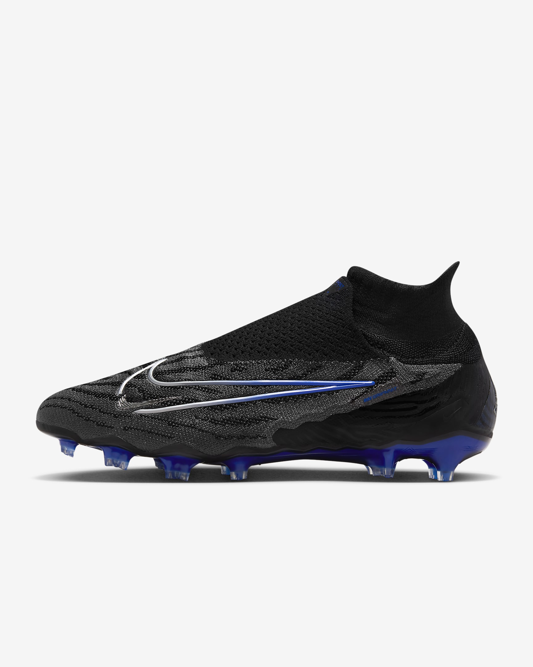 Tacos de fútbol high para terreno firme Nike Phantom GX Elite - Negro/Hiperroyal/Cromo